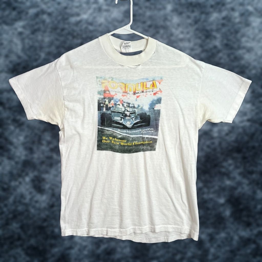 Vintage VINTAGE Diamond Head Tee's Formula 1 Racing T-Shirt Adult Mens Large White Cotton 70s 1960s 1970s Fan Shirt Mens Size US L / EU 52-54 / 3 - 1 Thumbnail