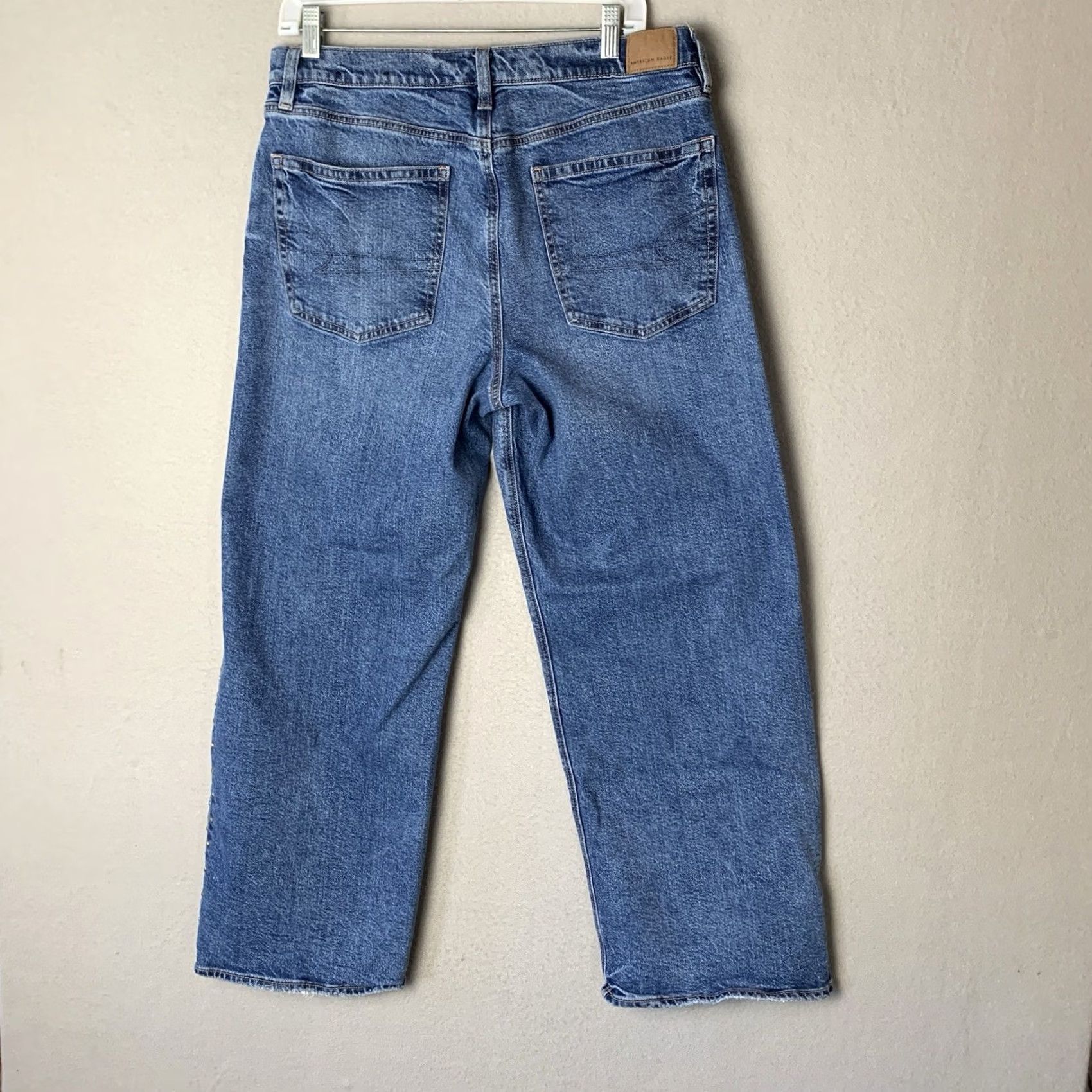 American Eagle Outfitters VINTAGE American Eagle Jeans Womens 12 Blue StovePipe Baggy Wide Leg Western Cowgirl Y2K Size 34" / US 12 / IT 48 - 2 Thumbnail
