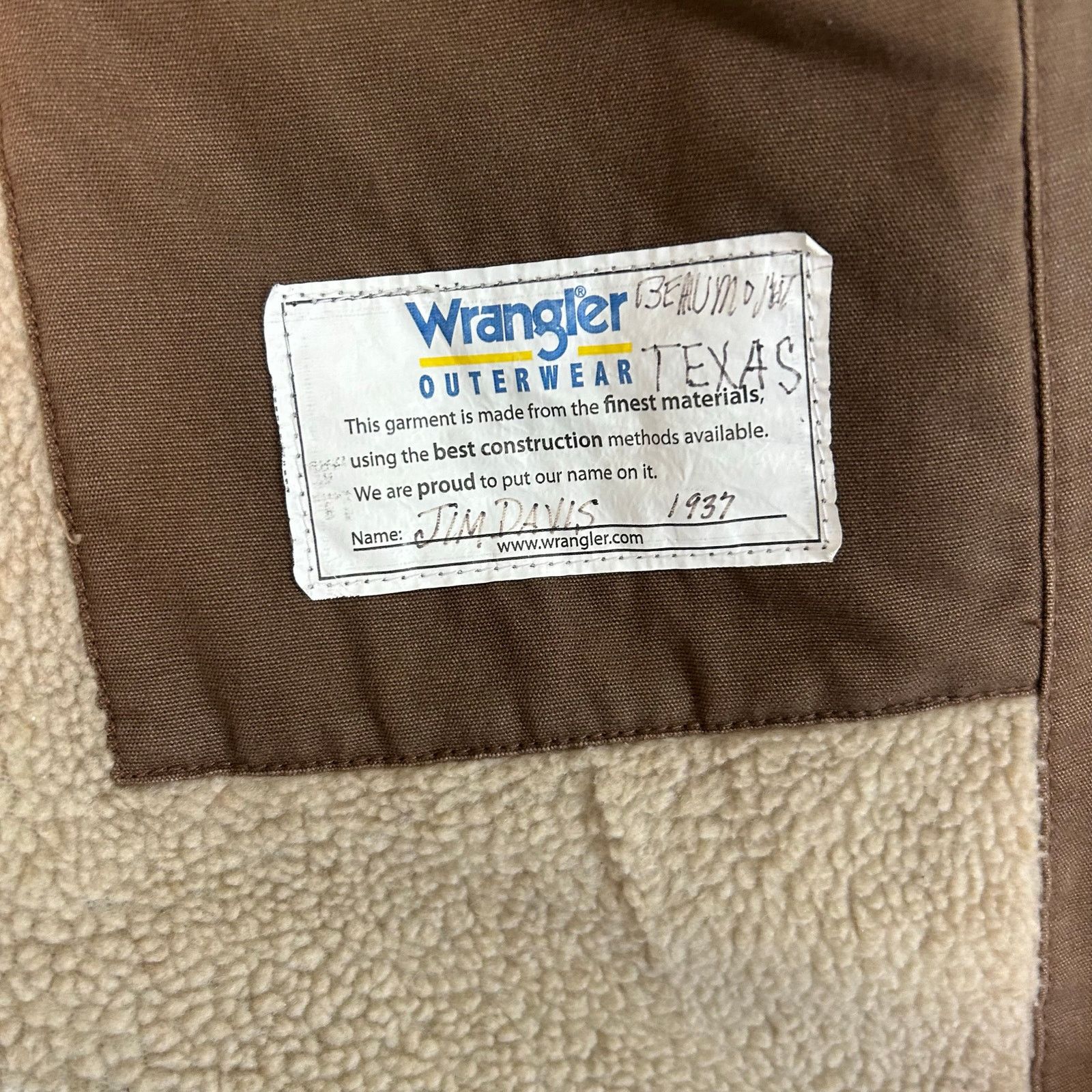 Wrangler Wrangler outerwear brown vest with fleece lining Size US XL / EU 56 / 4 - 6 Thumbnail