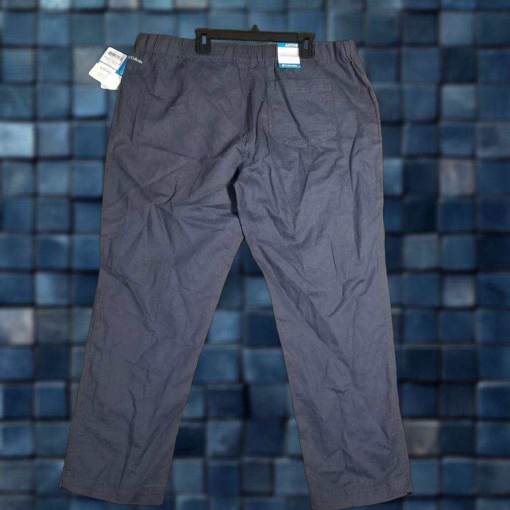 Vintage Columbia Oatka Garden Capri Pants Womens Large Blue Linen Active XK8974-419 Size 36" / US 14 / IT 50 - 1 Thumbnail