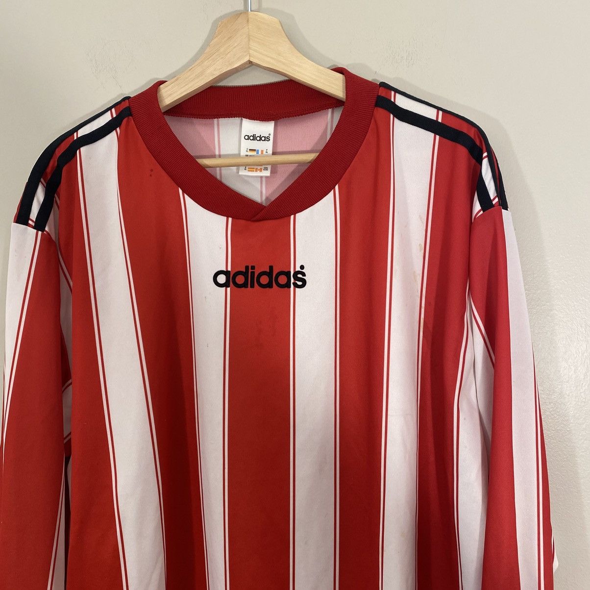 Adidas × Vintage Vintage 90s Adidas Striped Soccer Jersey Kit XL Size US XL / EU 56 / 4 - 3 Thumbnail