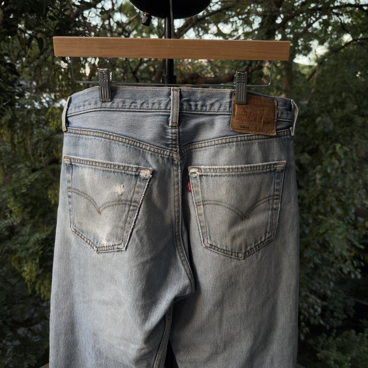 Levi's 90s Levi's 501xx Thrashed Repaired Cropped Jeans ERD Grunge Size US 32 / EU 48 - 4 Thumbnail