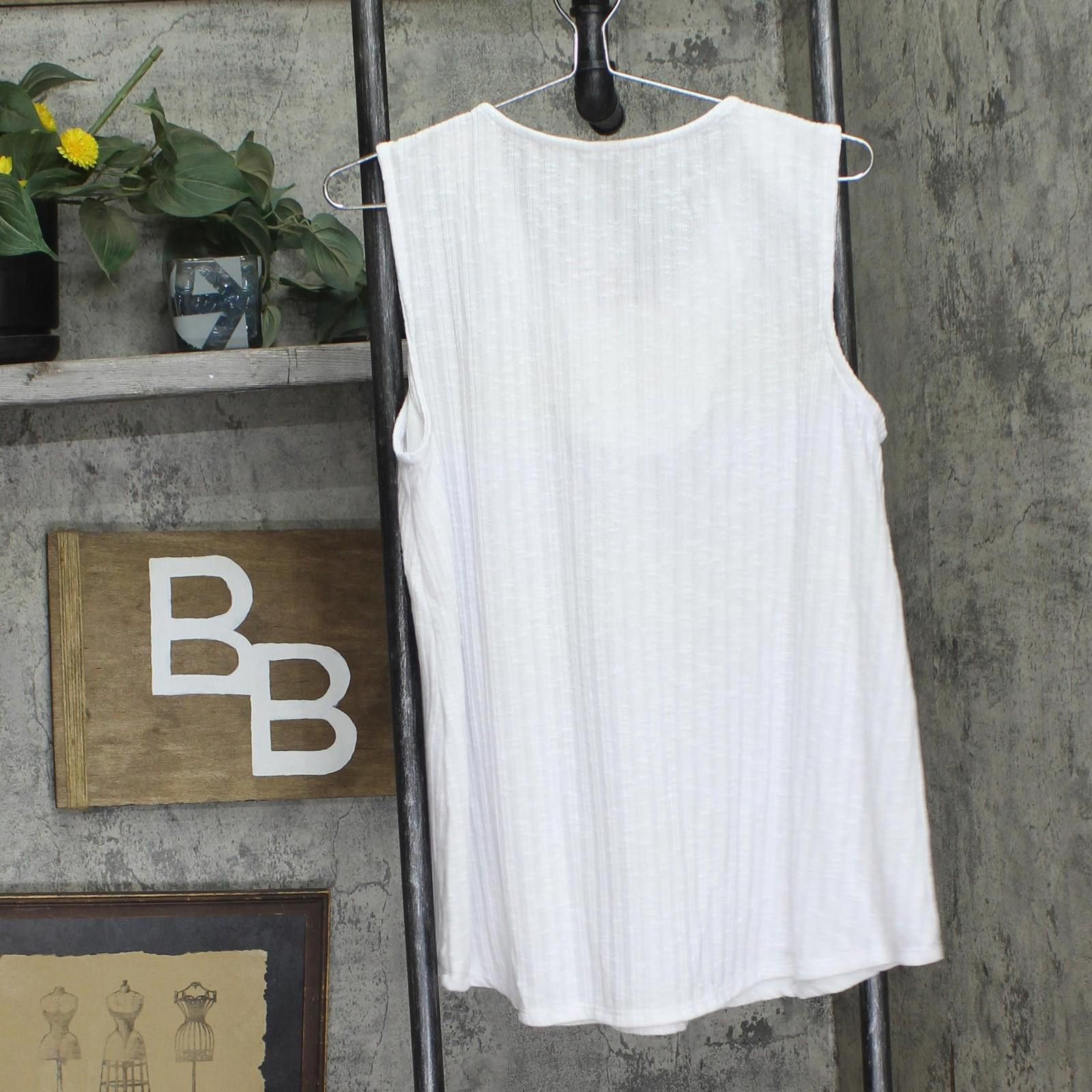 Other Nwt Ny Collection Ribbed Top With Triple Rings White Pxl Size XL / US 12-14 / IT 48-50 - 2 Thumbnail