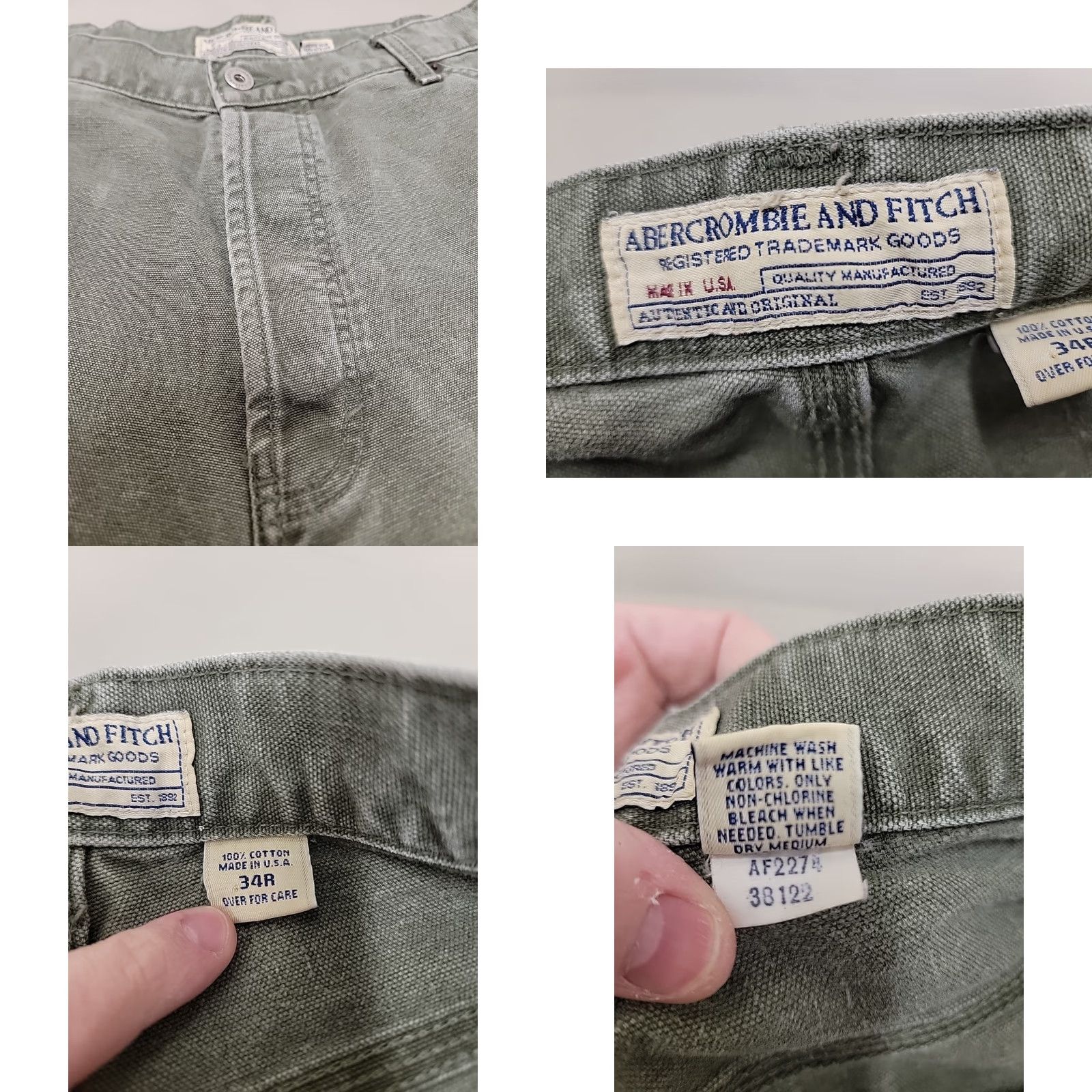 Abercrombie & Fitch VINTAGE Abercrombie & Fitch Jeans Men 34R Gray Denim Straight 33 Inseam 35x33 Distressed Used Size US 34 / EU 50 - 10 Thumbnail