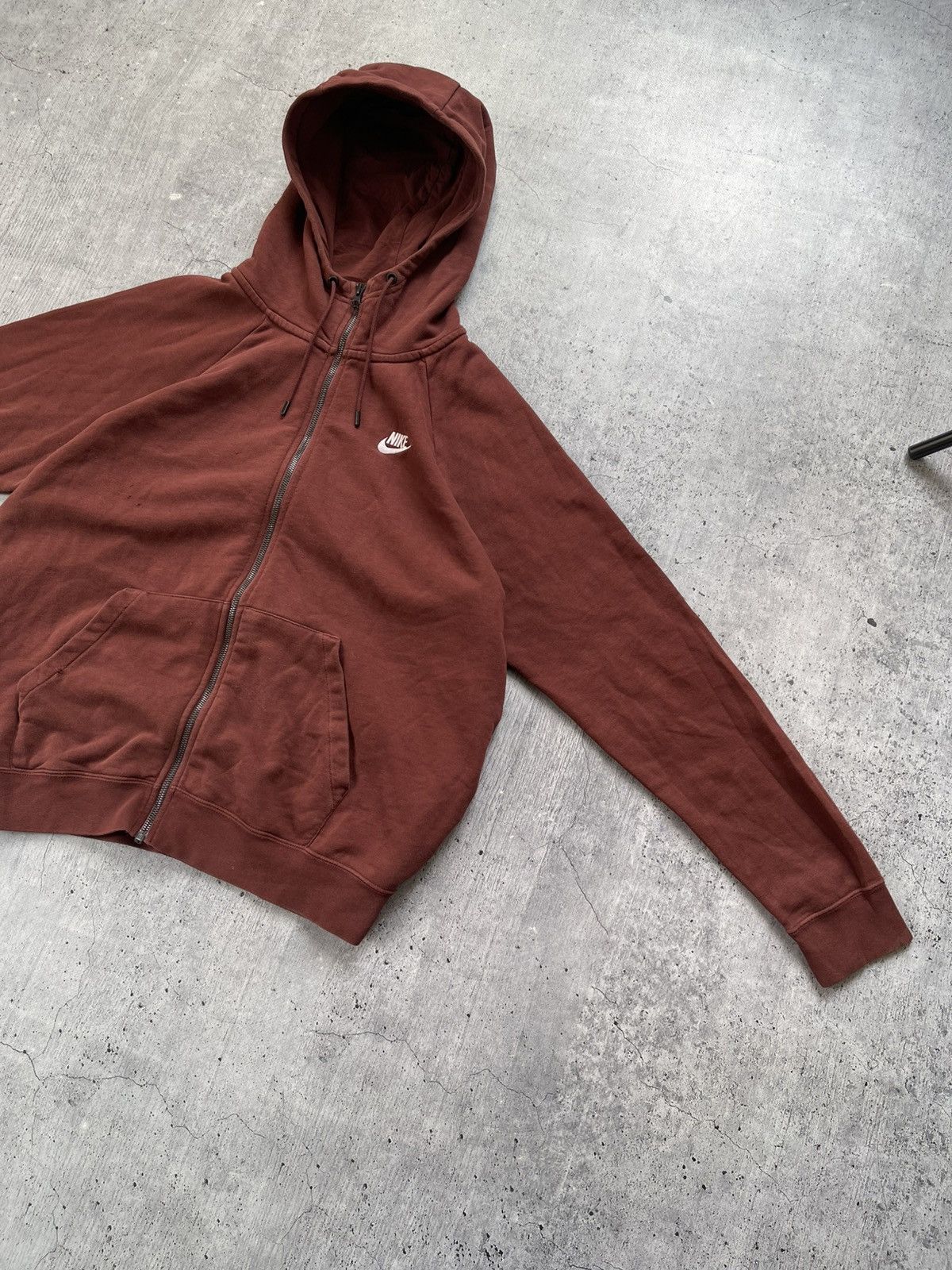 Nike × Vintage Y2K Nike Swoosh Logo Brown Zip Up Distressed Rare Hoodie M Size US M / EU 48-50 / 2 - 10 Thumbnail