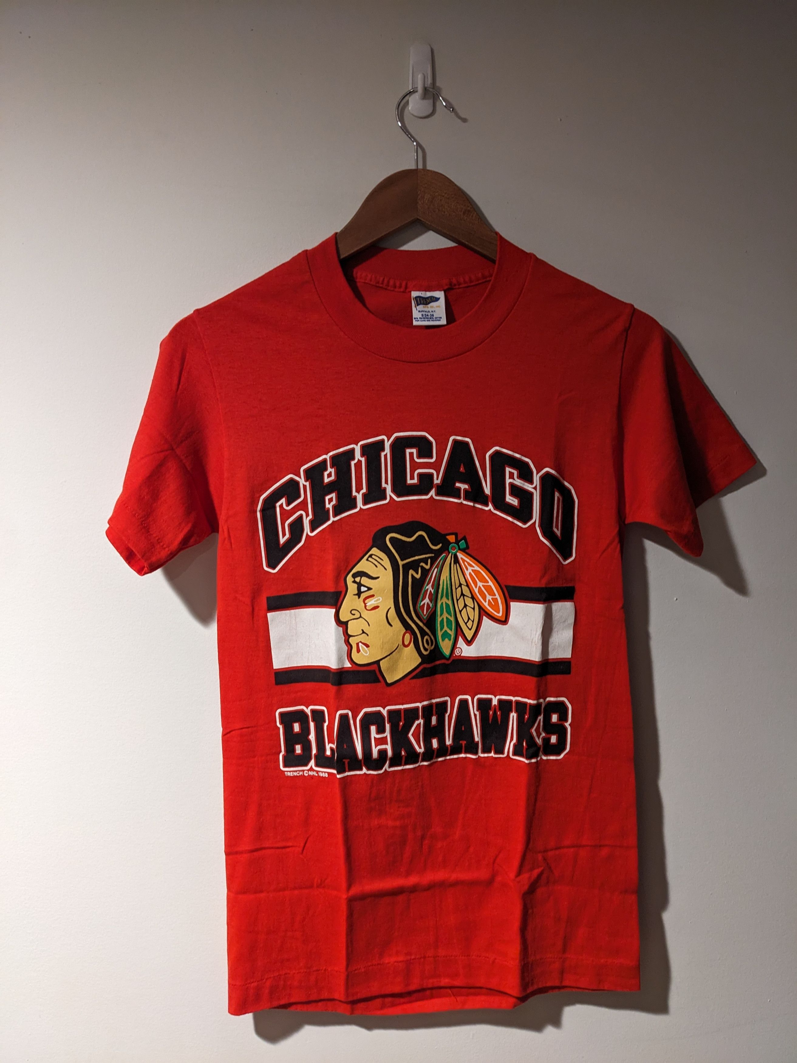 NHL × Vintage Vintage 1988 Chicago Blackhawks NHL Hockey Small T-Shirt Size US S / EU 44-46 / 1 - 1 Thumbnail