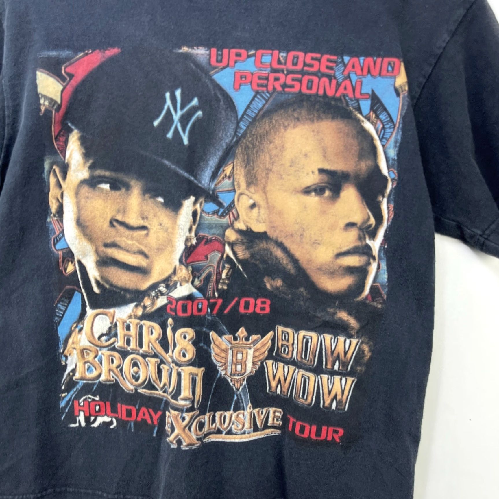 Vintage VINTAGE Chris Brown Bow Wow Soulja Tour T Shirt M Black 90s Skull Graphic Print Mens Short Sleeve Crew Neck Vintage Brand T-Shirt Size US M / EU 48-50 / 2 - 2 Thumbnail