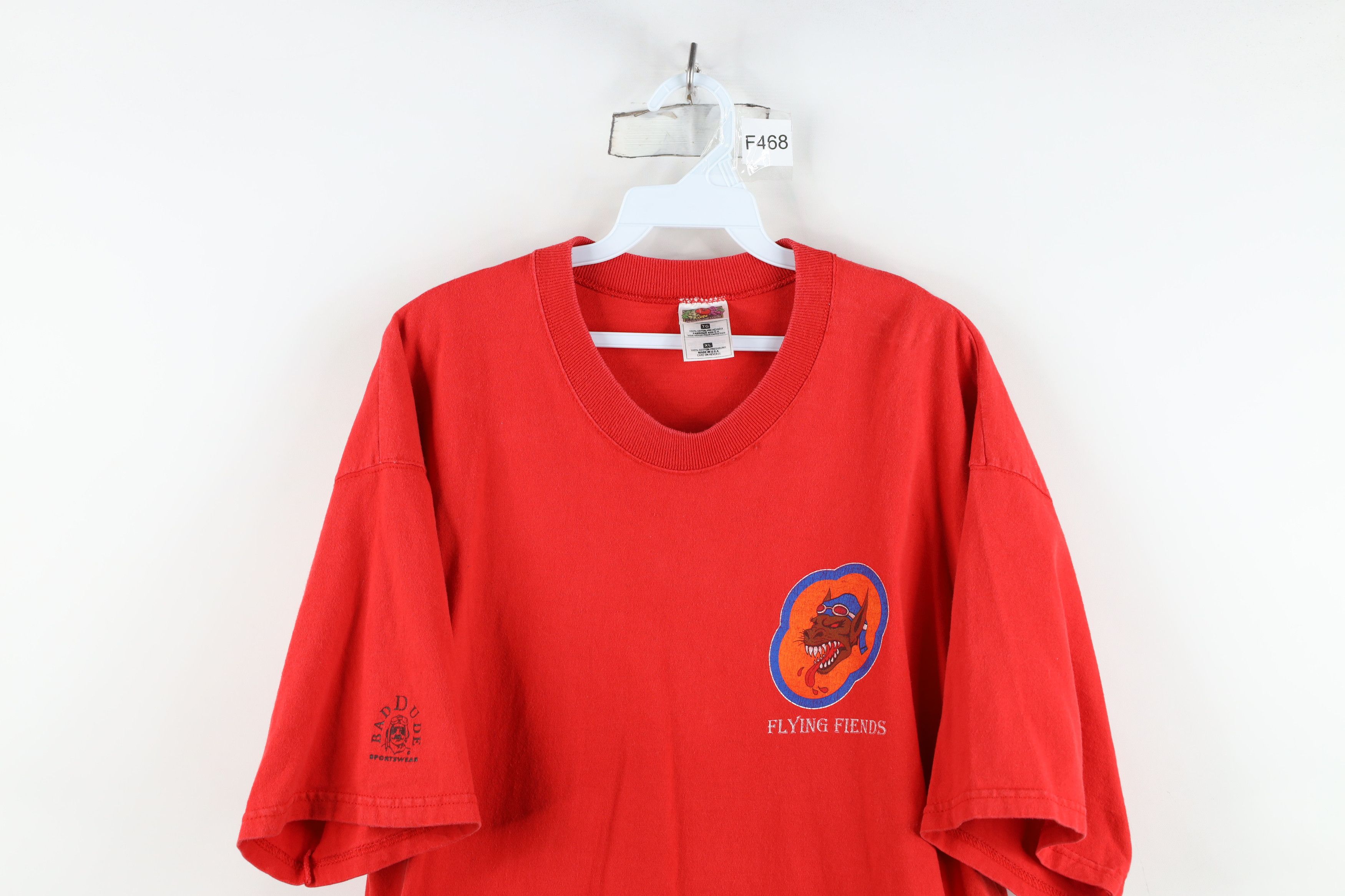 Vintage Vintage 90s 36th Fighter Squadron Korea T-Shirt Red USA Size US XL / EU 56 / 4 - 2 Thumbnail