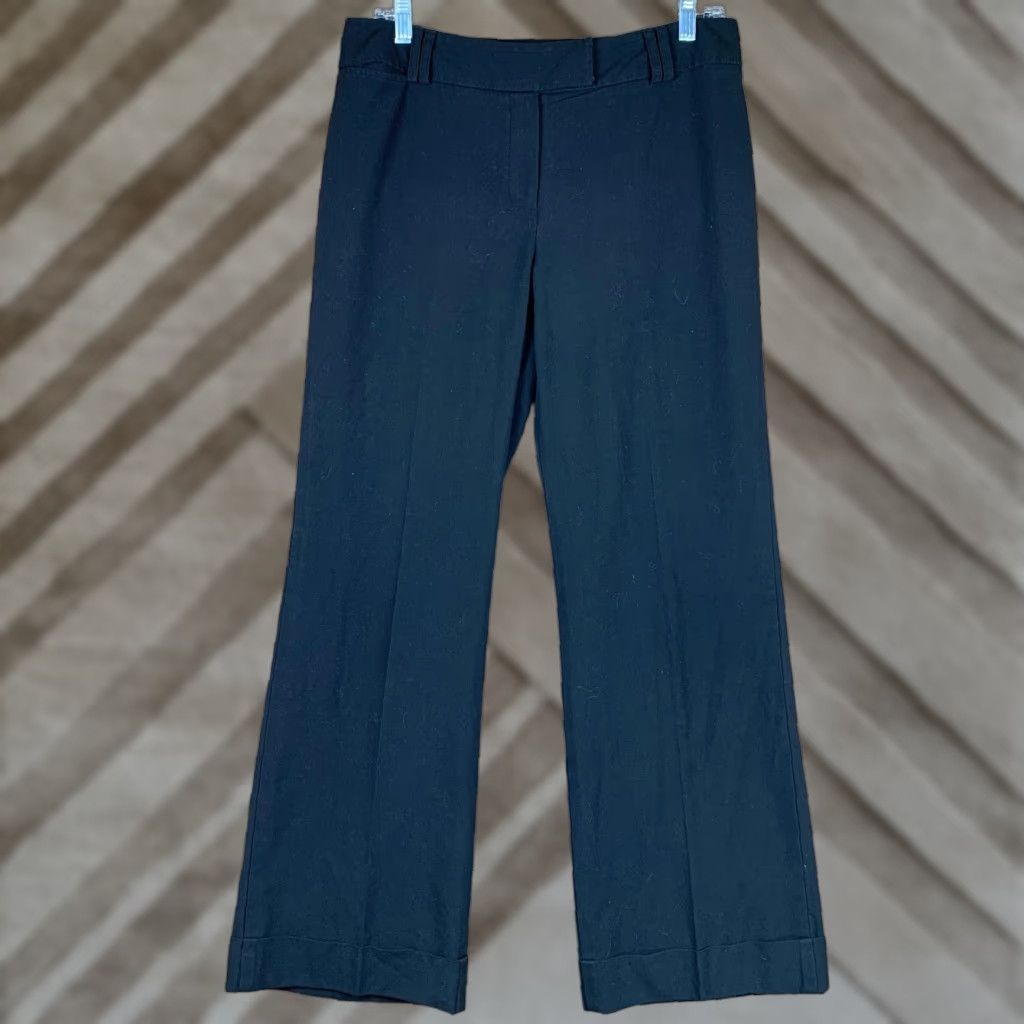 Talbots Talbots Womens Pants Black Petite Mid Rise Straight Wide Cuffed Leg Stretch 8P Size 24" / US 00 / IT 34 - 1 Thumbnail