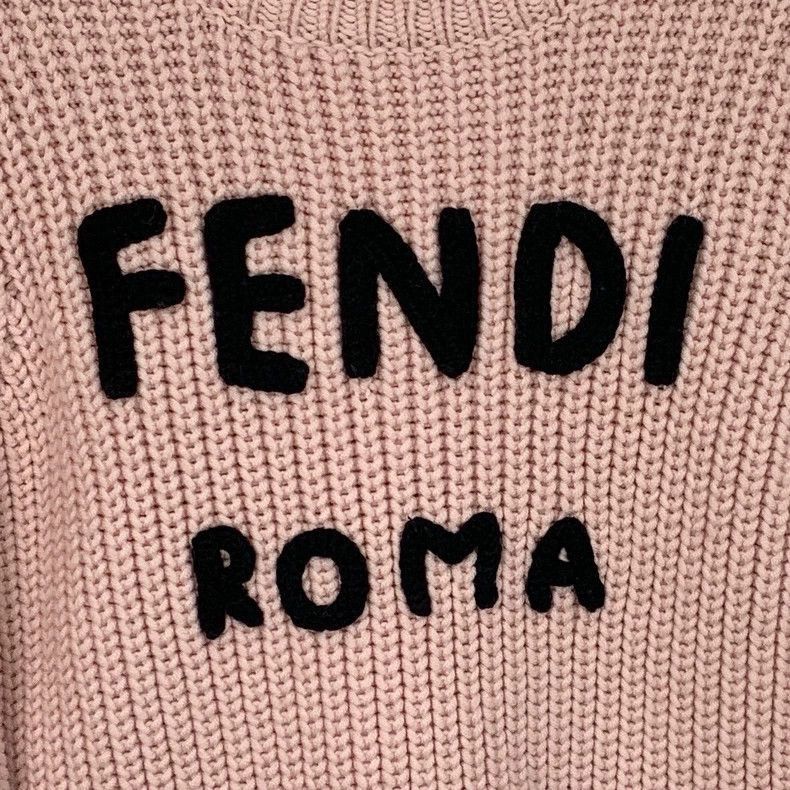 Fendi Pink Fendi Logo Wool Sweater Size US XS / EU 42 / 0 - 4 Thumbnail