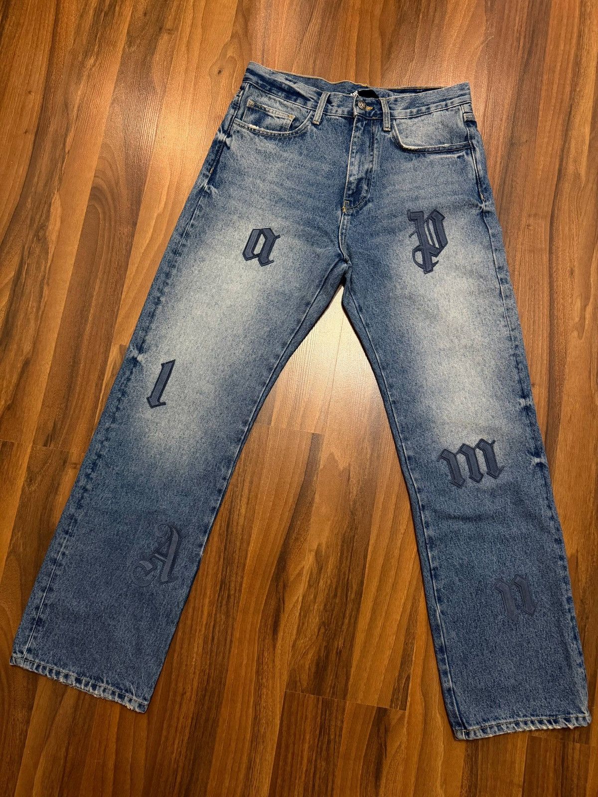 Palm Angels Palm Angels PA Logo Jeans Blue Denim Size US 32 / EU 48 - 1 Thumbnail