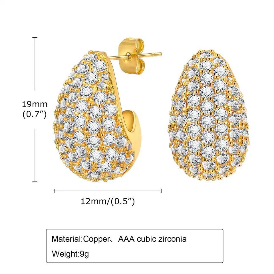 Other Exquisite CZ Stone Stud Earrings Size ONE SIZE - 2 Thumbnail