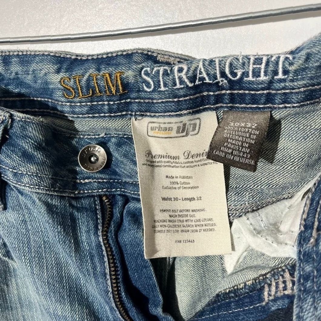 Vintage Urban Up Jeans Slim Straight Denim Blue 32x30 Mens Regular 5-Pocket Button Zip Vintage No Size US 32 / EU 48 - 3 Thumbnail