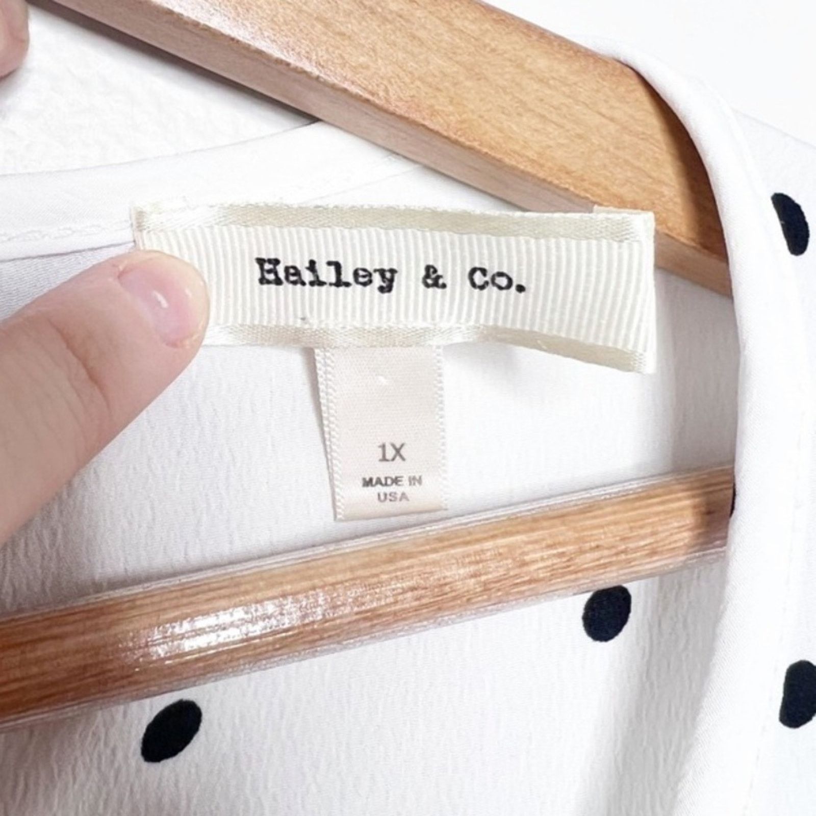 Other Hailey & Co White Black Polka Dot Ruffle Sleeve Blouse Size XL / US 12-14 / IT 48-50 - 15 Thumbnail
