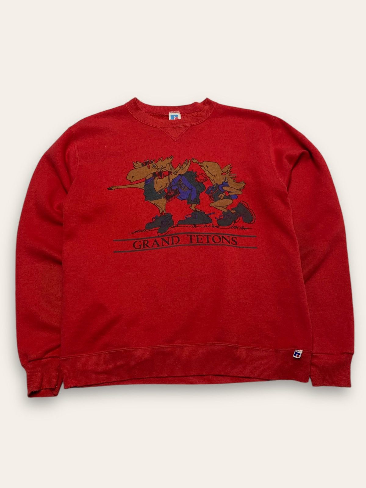 Russell Athletic 90s Vintage GRAND TETONS Moose Hiking Trekking Sweatshirt Size US S / EU 44-46 / 1 - 1 Thumbnail
