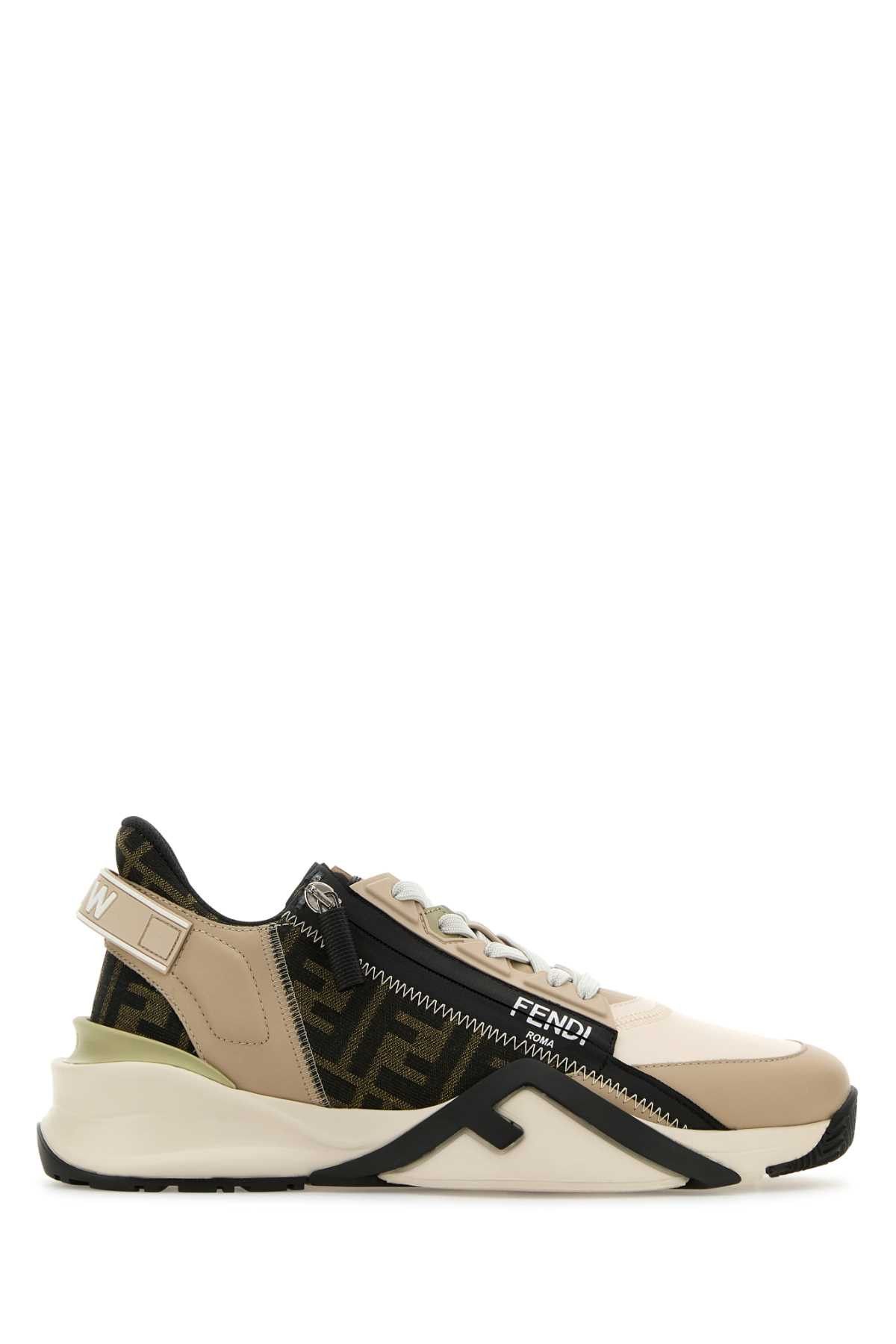 スニーカー Fendi Multicolor Leather And Jacquard Fendi Flow Sneakers Fendi Multicolor Leather And Jacquard Flow Sneakers