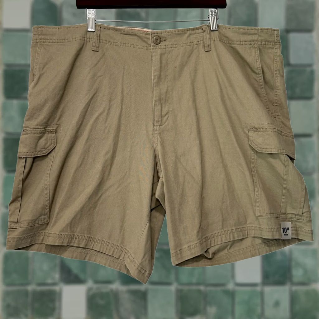 George George Cargo Shorts Tan Stretch Twill Utility Gorpcore HIking Men 46 Big & Tall 12in Inseam Beige Stone Wash 6-Pocket Casual Workwear Shorts Mens Size US 30 / EU 46 - 1 Thumbnail
