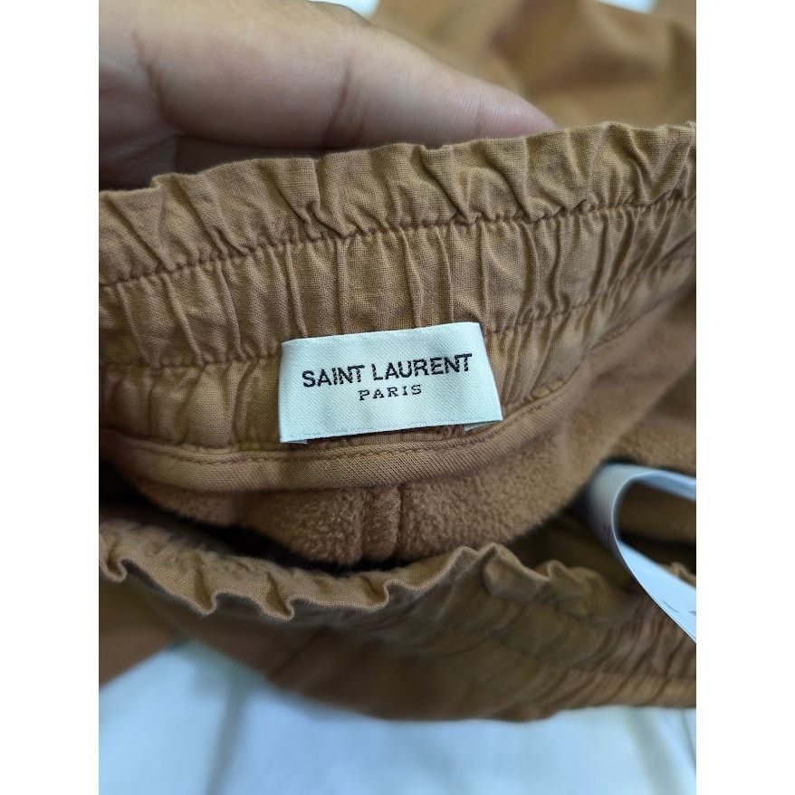 Saint Laurent Paris o1rshd1 Molleton Doux Blanchi Gots Jogging sweatpants Brown Size US 36 / EU 52 - 17 Thumbnail