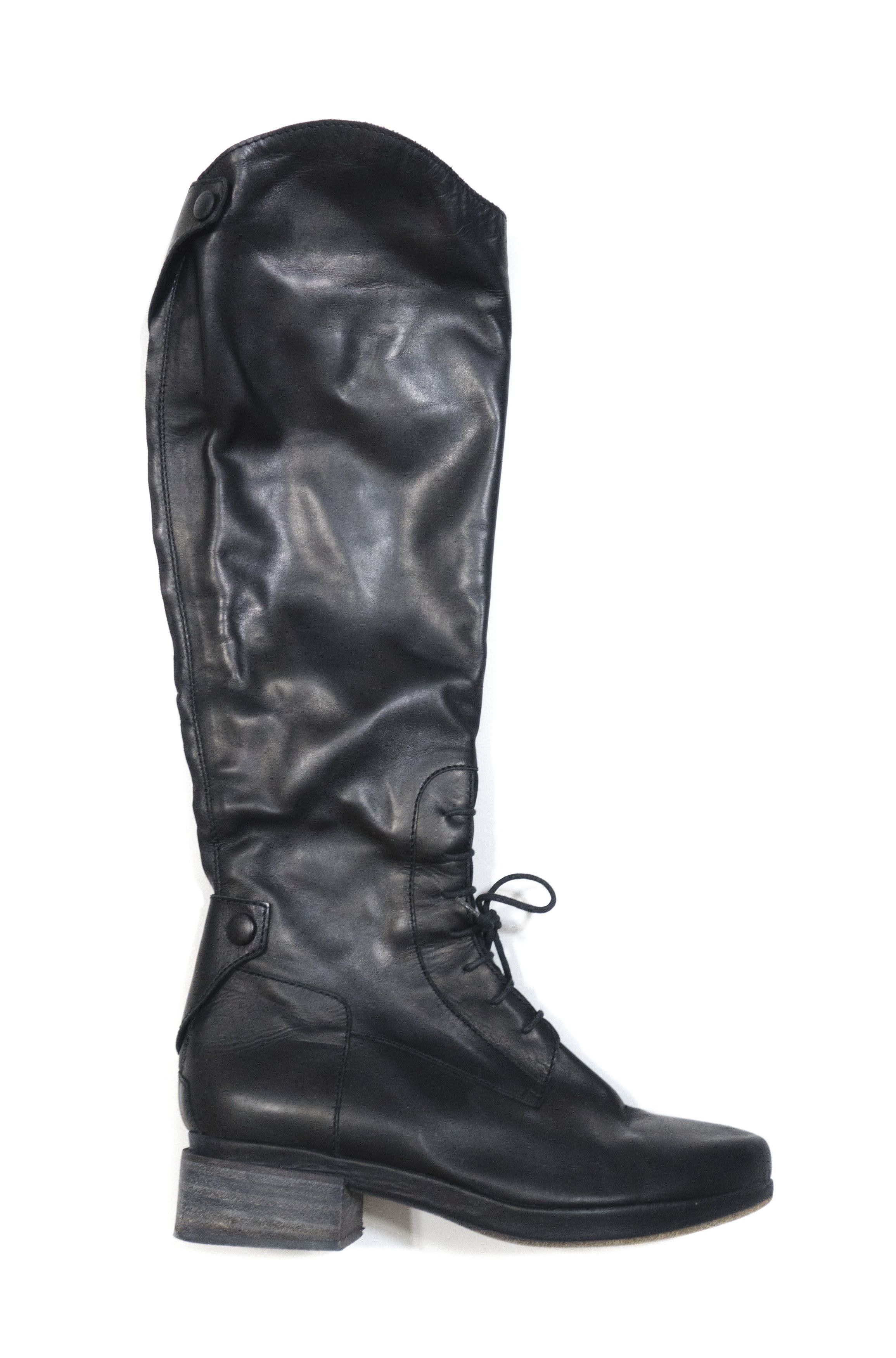 Veronique Branquinho High Combat Leather Boots Size US 8.5 / IT 38.5 - 2 Thumbnail