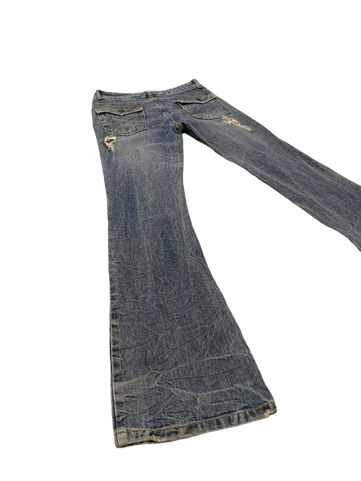 Japanese Brand Flare Jeans Colza Distress Low Rise Boot Cut 7🟦4 Size US 29 - 12 Thumbnail