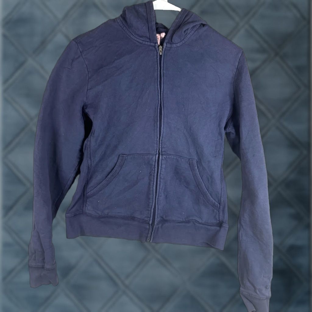 Juicy Couture Juicy Couture Hoodie Womens XL Petite Full Zip Fleece Navy Back Crown Heart Embroidered Logo Pockets Crew Neck Size XL / US 12-14 / IT 48-50 - 1 Thumbnail