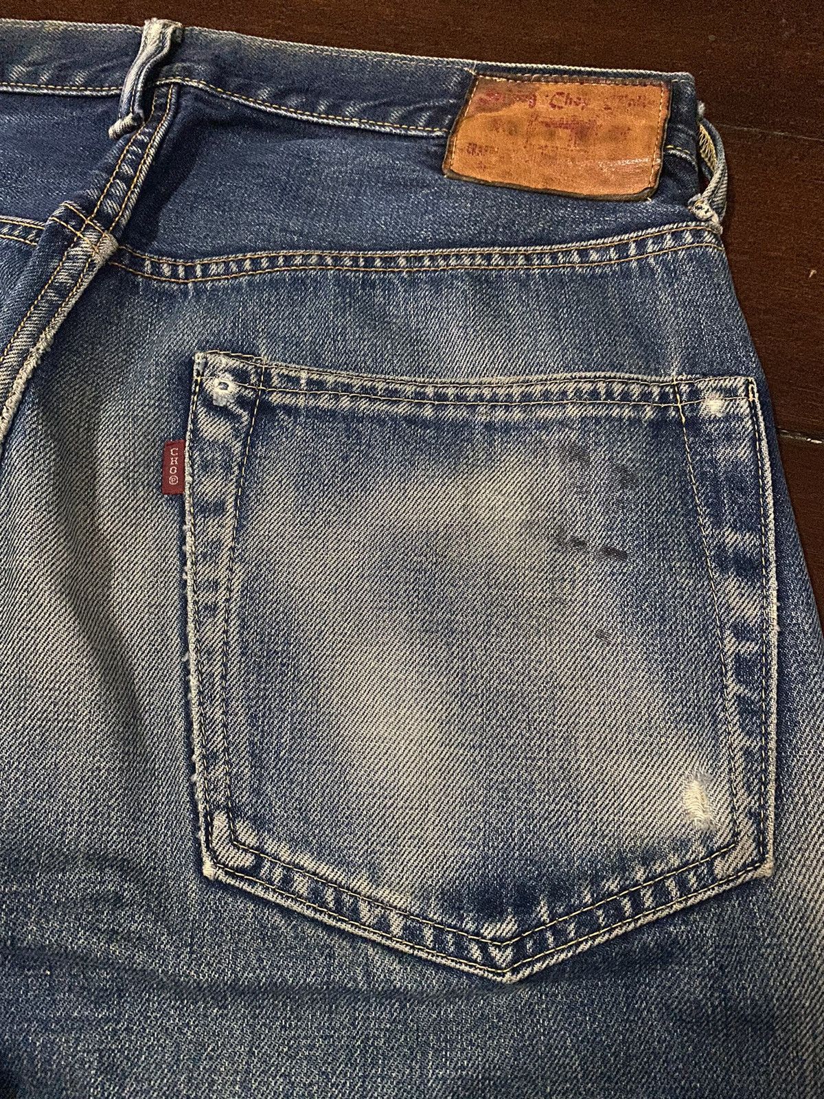 Vintage SICK 👊🏻🔥🔥 SEWING CHOP JAPANES BRAND JEANS SELVEDGE DISTRESSED Size US 32 / EU 48 - 18 Thumbnail
