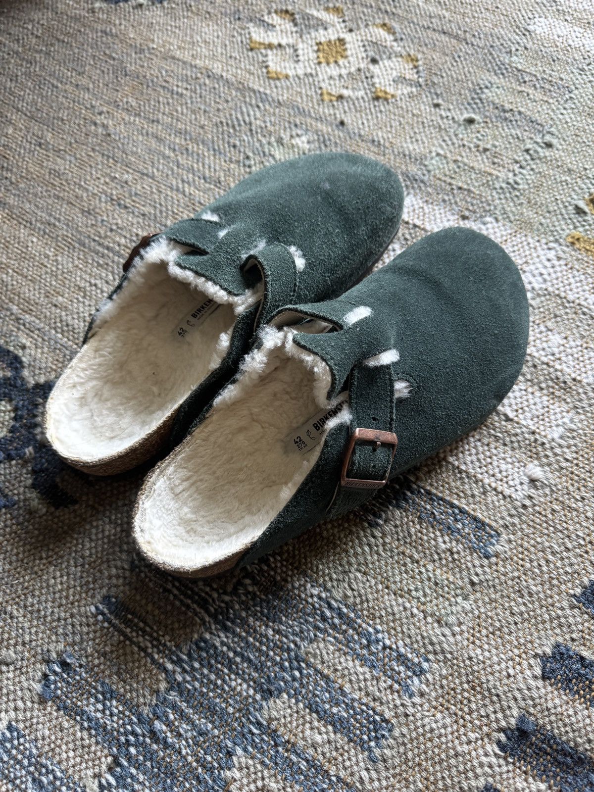 Birkenstock × Kith Kith x Birkenstock Boston Shearling Green Size US 9 / EU 42 - 2 Thumbnail