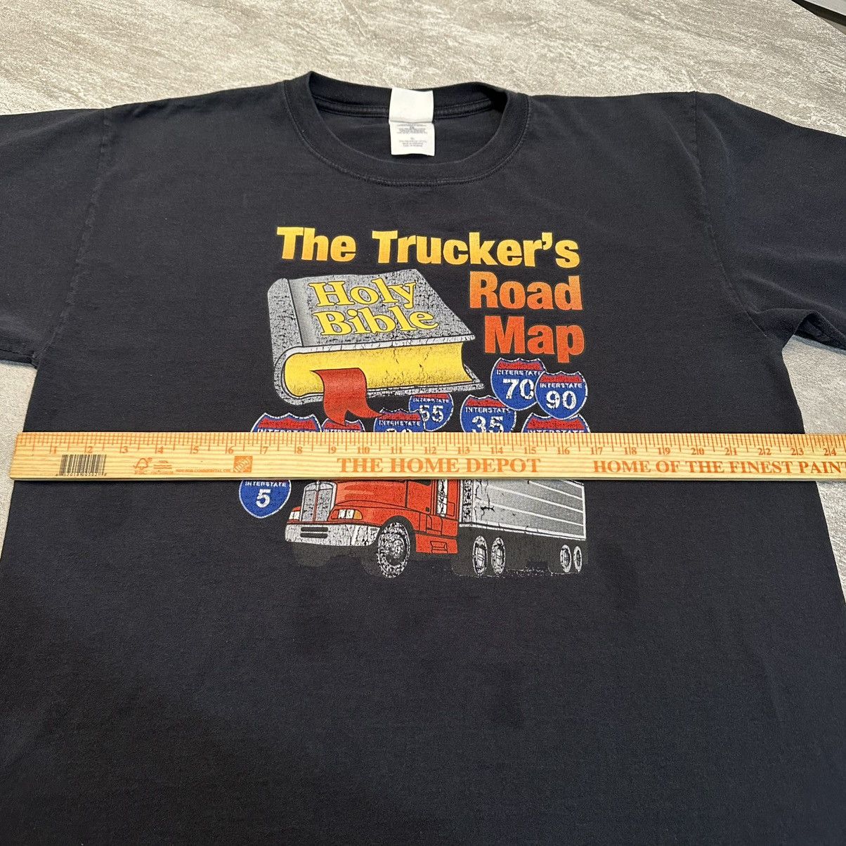 Vintage Vintage 90s Big Rig Truckers Road Map Bible Shirt Interstate Size US XL / EU 56 / 4 - 4 Thumbnail