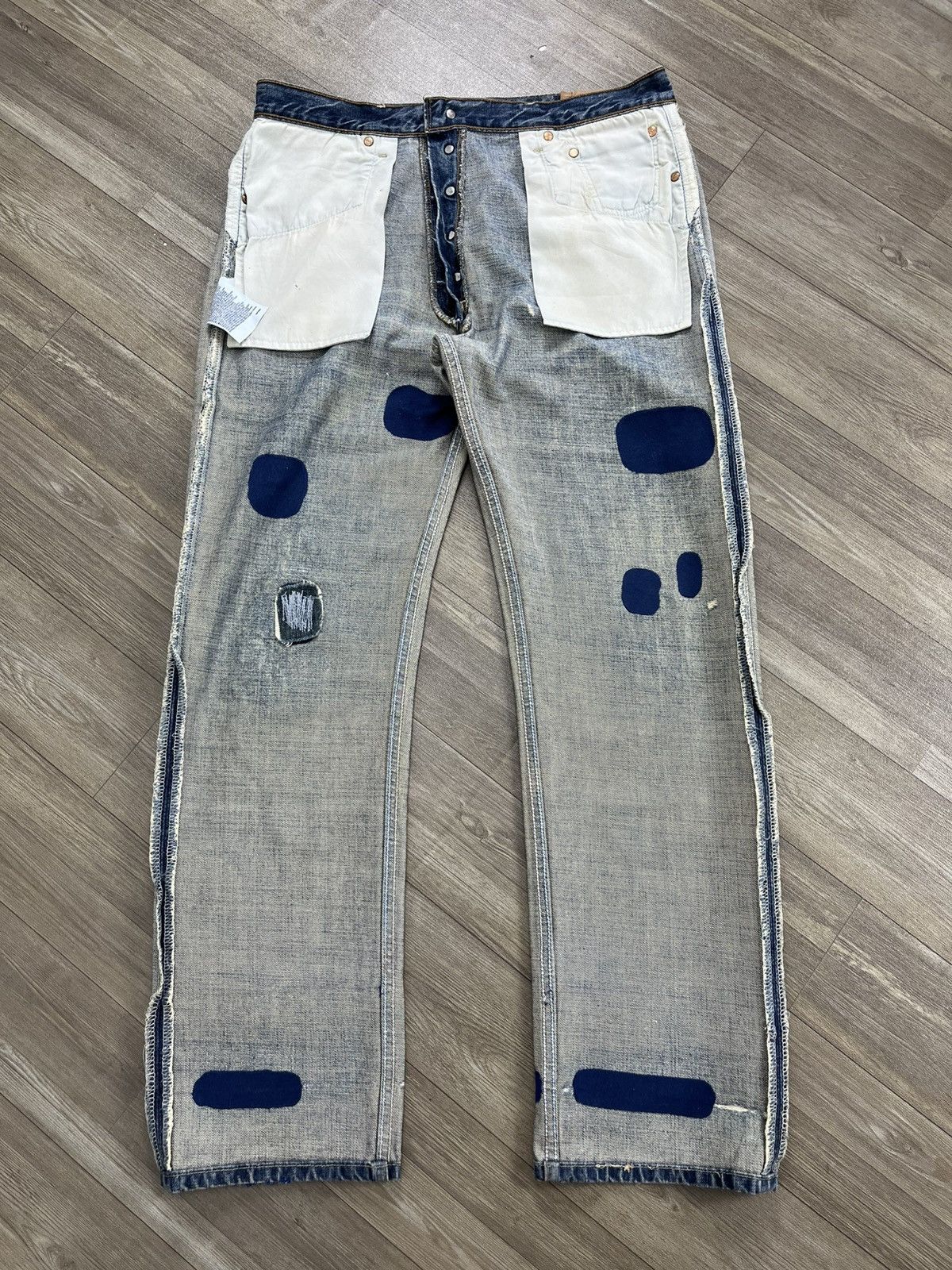 Levi's Vintage Clothing 🇹🇷1990s Vintage Levis 501 Distressed 34x30 Straight Leg Jeans Size US 34 / EU 50 - 21 Thumbnail