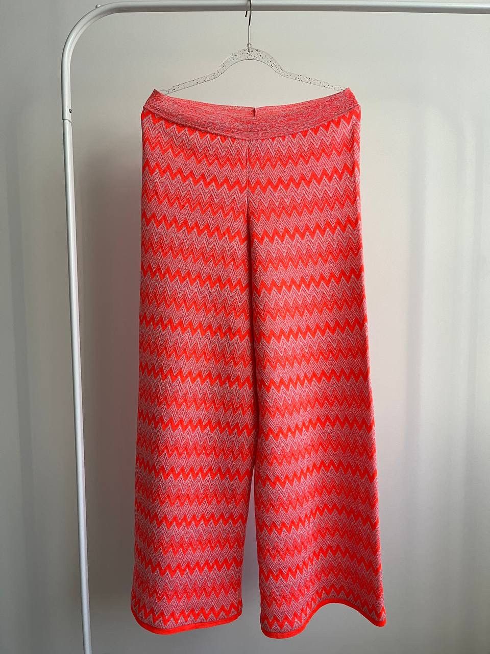 Other Due Amanti Zigzag Knit Wide-Leg Pants Size 28" / US 6 / IT 42 - 1 Thumbnail