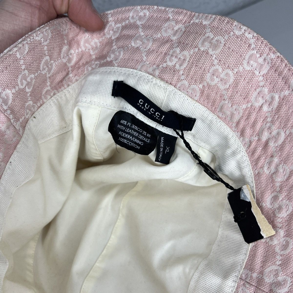 Gucci 🔥Rare Colour🔥Vintage Gucci Bucket Hat Monogram Pink White Size ONE SIZE - 6 Thumbnail