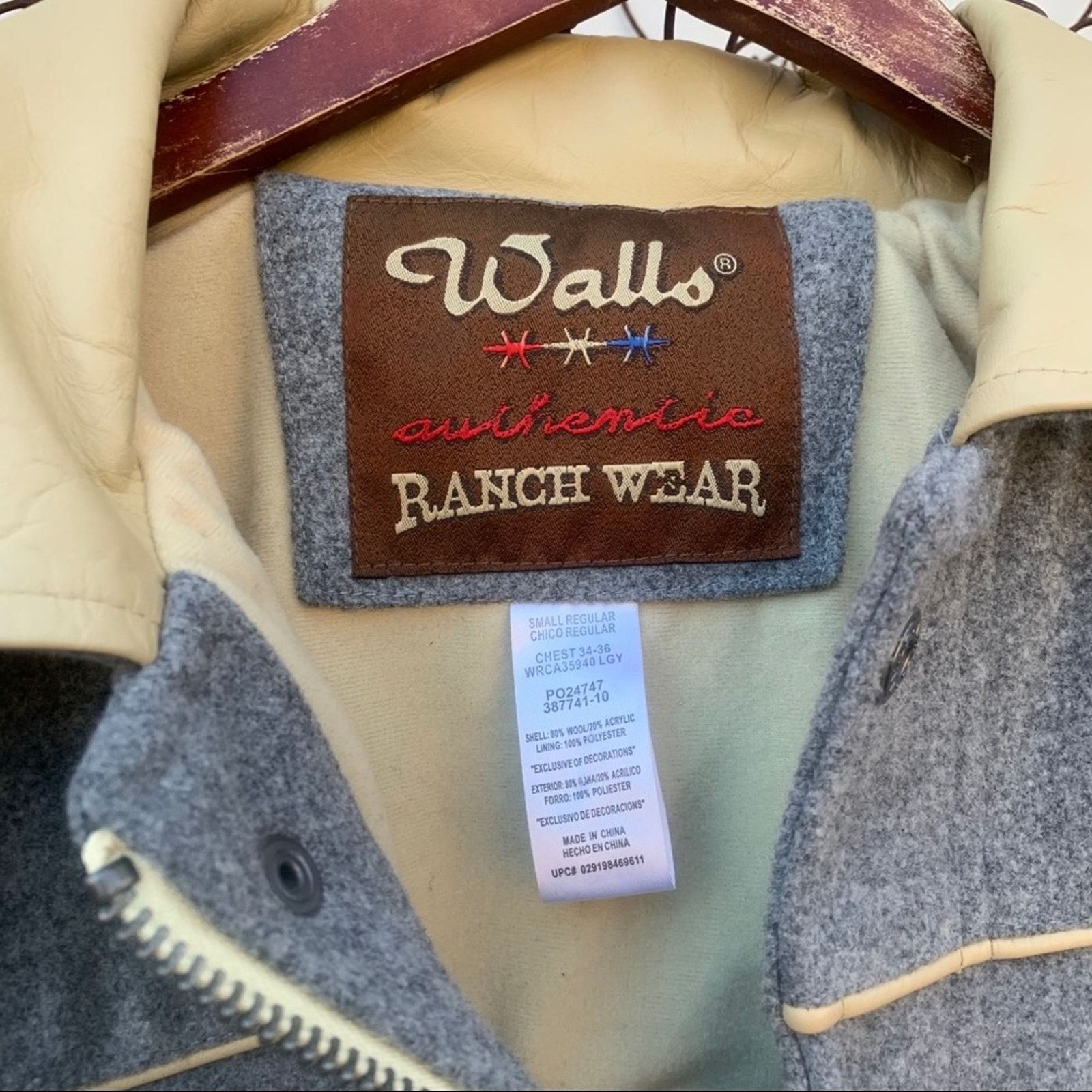 Walls Walls Ranch Wear gray wool jacket Ranch Rodeo Cowboy SMALL Size US S / EU 44-46 / 1 - 2 Thumbnail