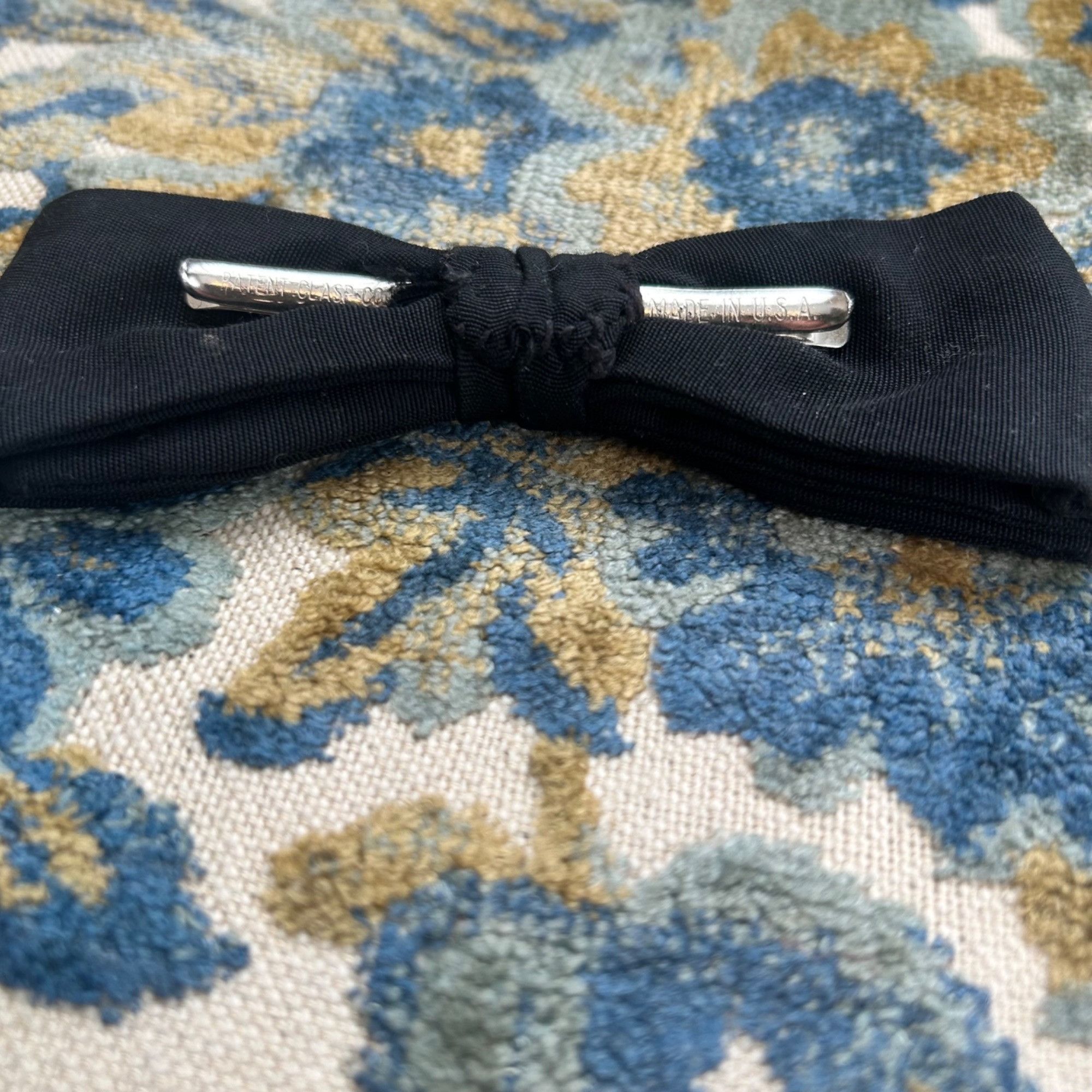 Vintage Vintage Patent Clasp Co Black Bow Tie Classic Dapper USA Size ONE SIZE - 4 Thumbnail