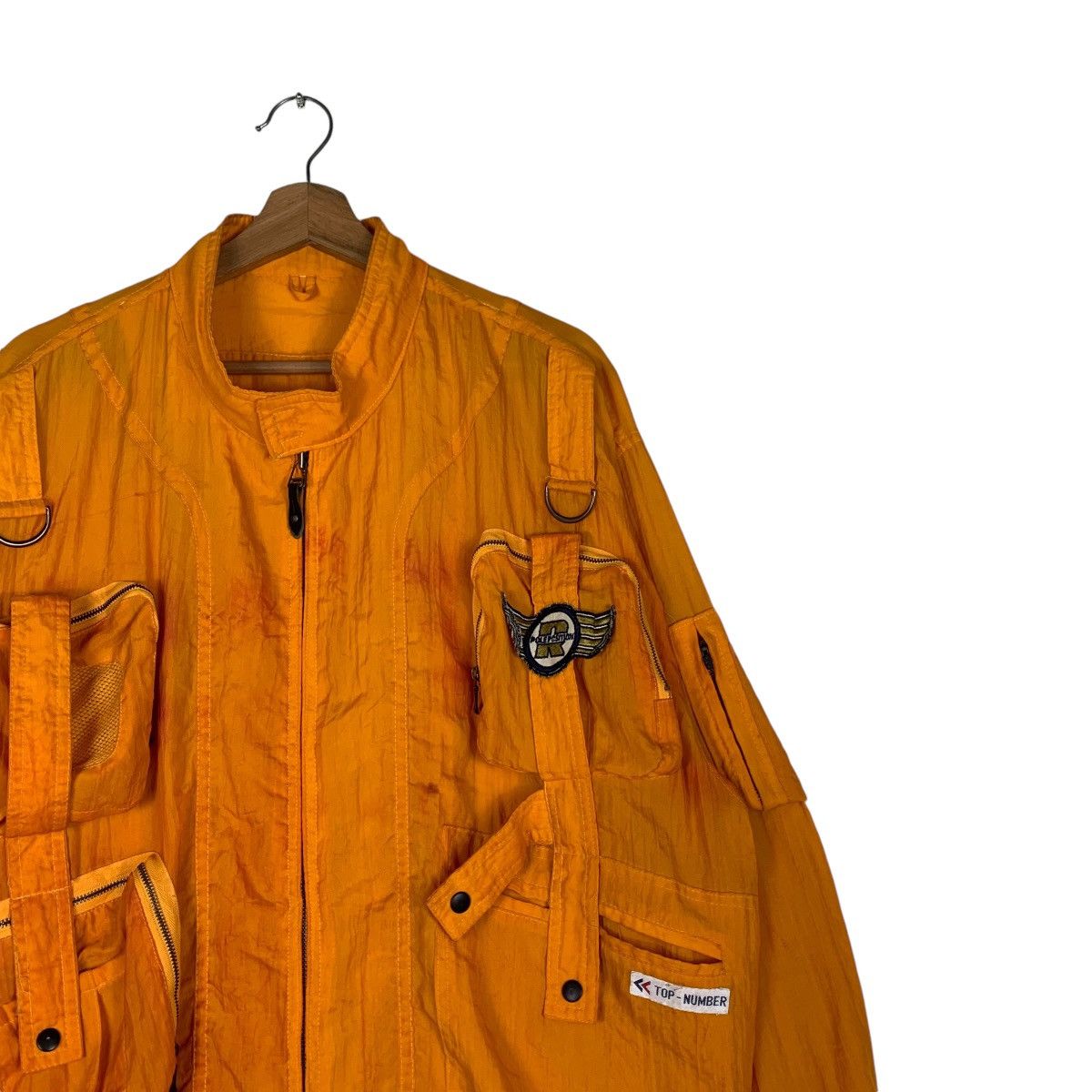 Japanese Brand Vintage POLE PCSMON Orange Parachute Nylon Jacket #1307-C59 Size US XL / EU 56 / 4 - 5 Thumbnail