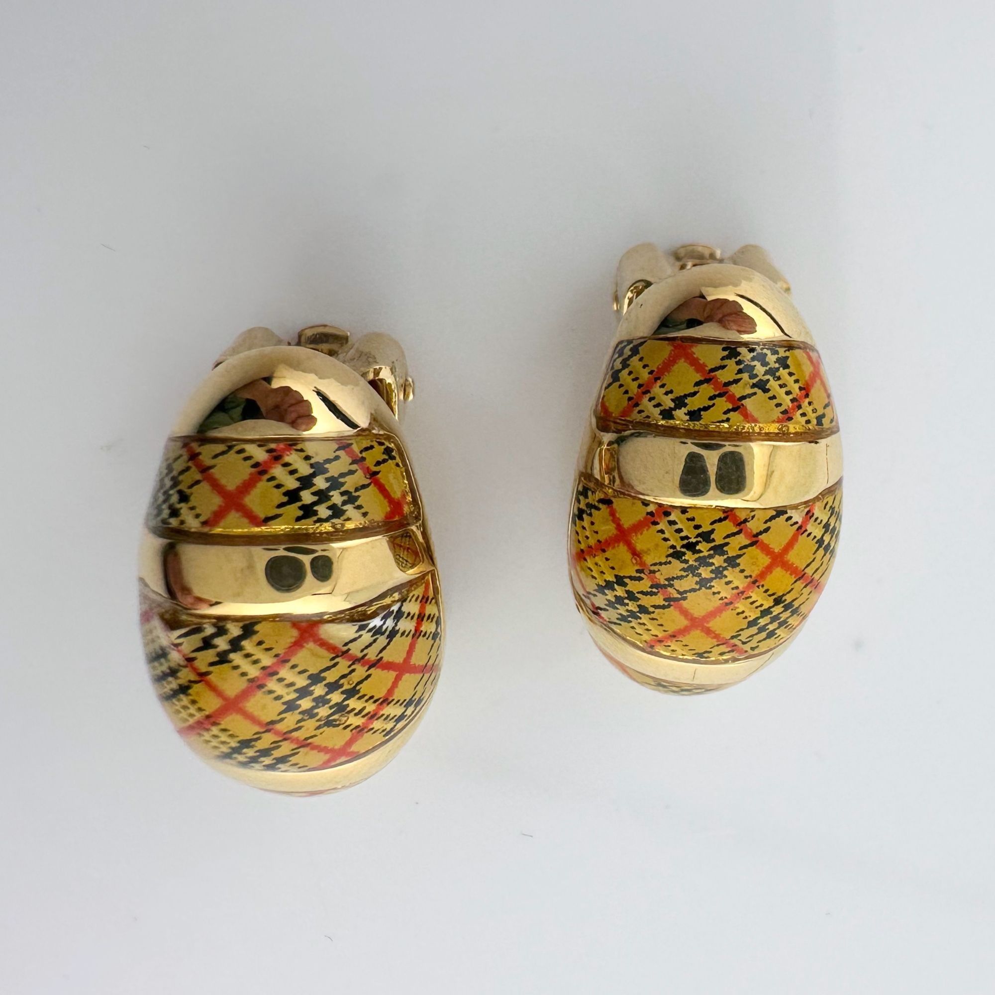 Burberry Burberrys of London Nova Check Clip On Earrings with Branded Size ONE SIZE - 9 Thumbnail