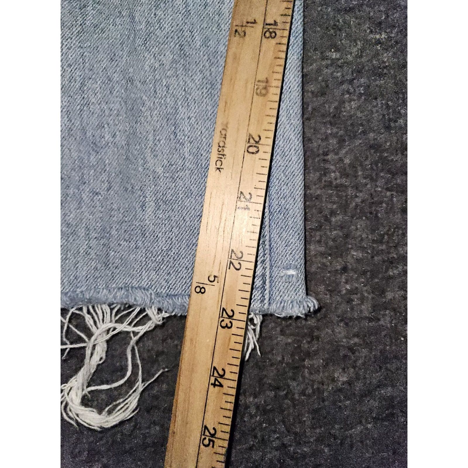 Tommy Hilfiger VINTAGE Tommy Jeans 13 Capri Cropped High Rise Distressed 90's Grunge Blue Womens Size 34" / US 12 / IT 48 - 5 Thumbnail