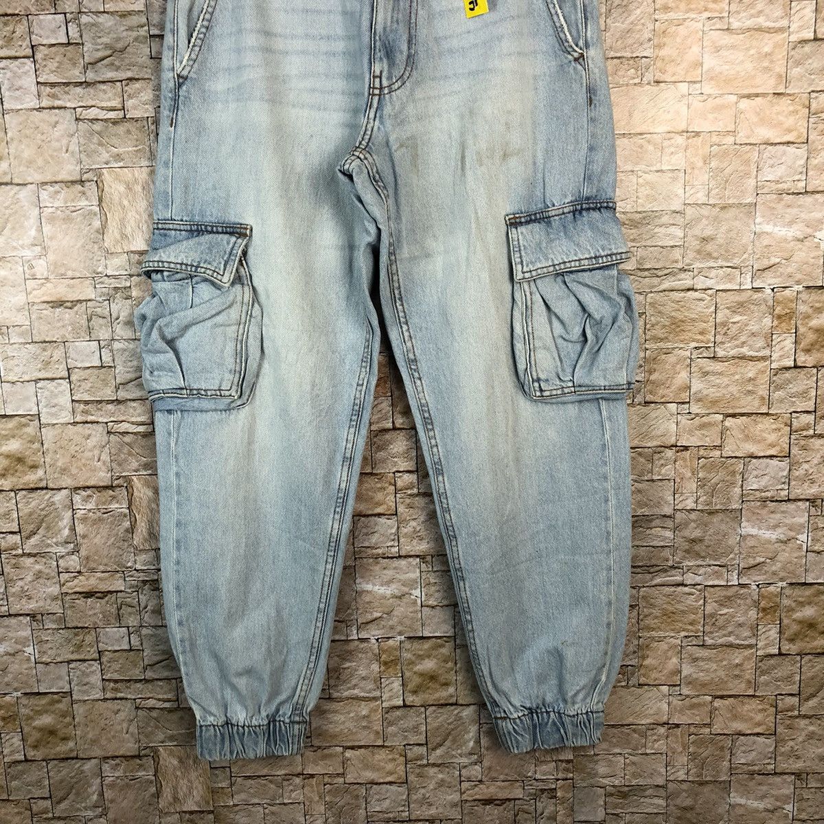 Faded Glory Bershka Blue Cargo Multipocket Joggers Pants #A1173 Size US 28 / EU 44 - 3 Thumbnail
