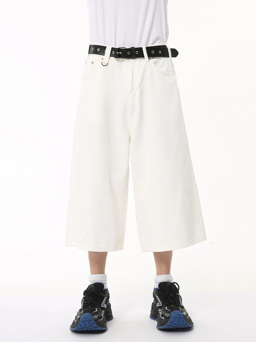Japanese Brand Retro wide leg solid color denim shorts Size US 32 / EU 48 - 2 Thumbnail