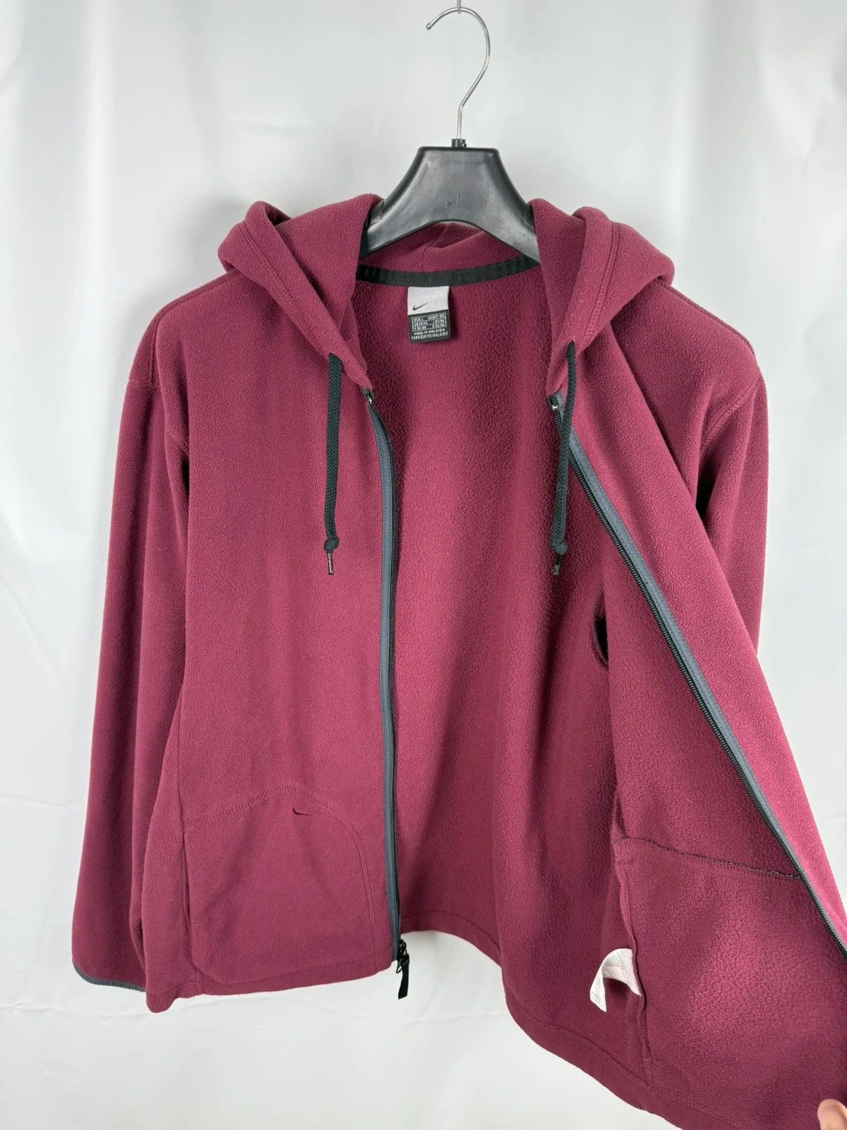 Nike Nike Vintage Fleece Full Zip Hoodie 00s size L Size US L / EU 52-54 / 3 - 10 Thumbnail