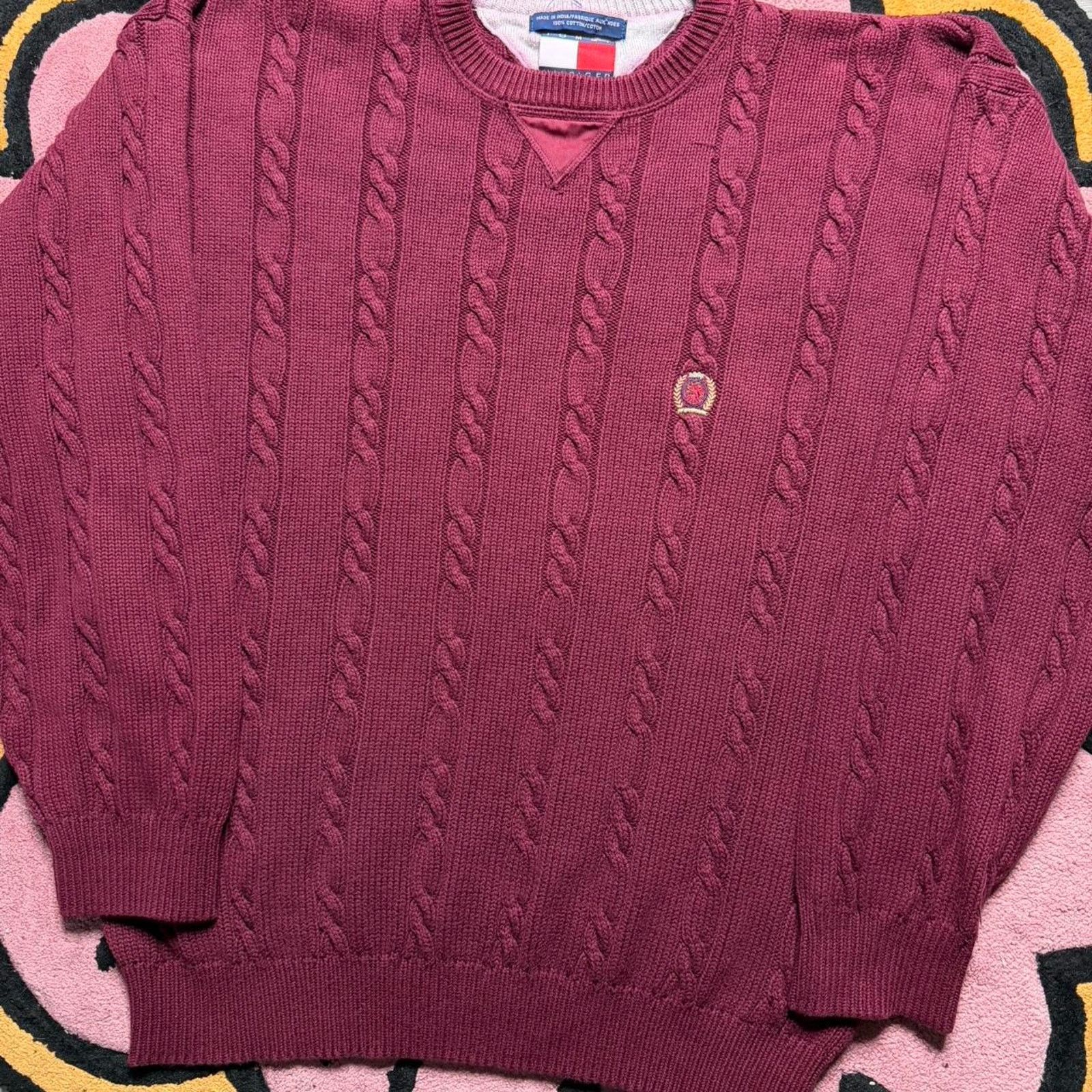 Tommy Hilfiger × Vintage Vintage Y2K Tommy Hilfiger Embroidered Logo Knit Sweater Size US XL / EU 56 / 4 - 2 Thumbnail