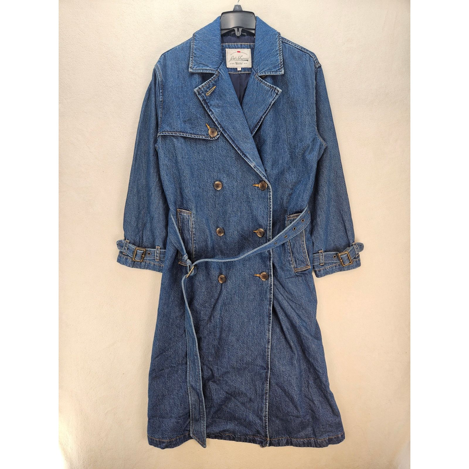 Levi's LEVIS WOMEN'S SMALL SPADE TRENCH COAT DARK WASH A89760001 Size S / US 4 / IT 40 - 6 Thumbnail