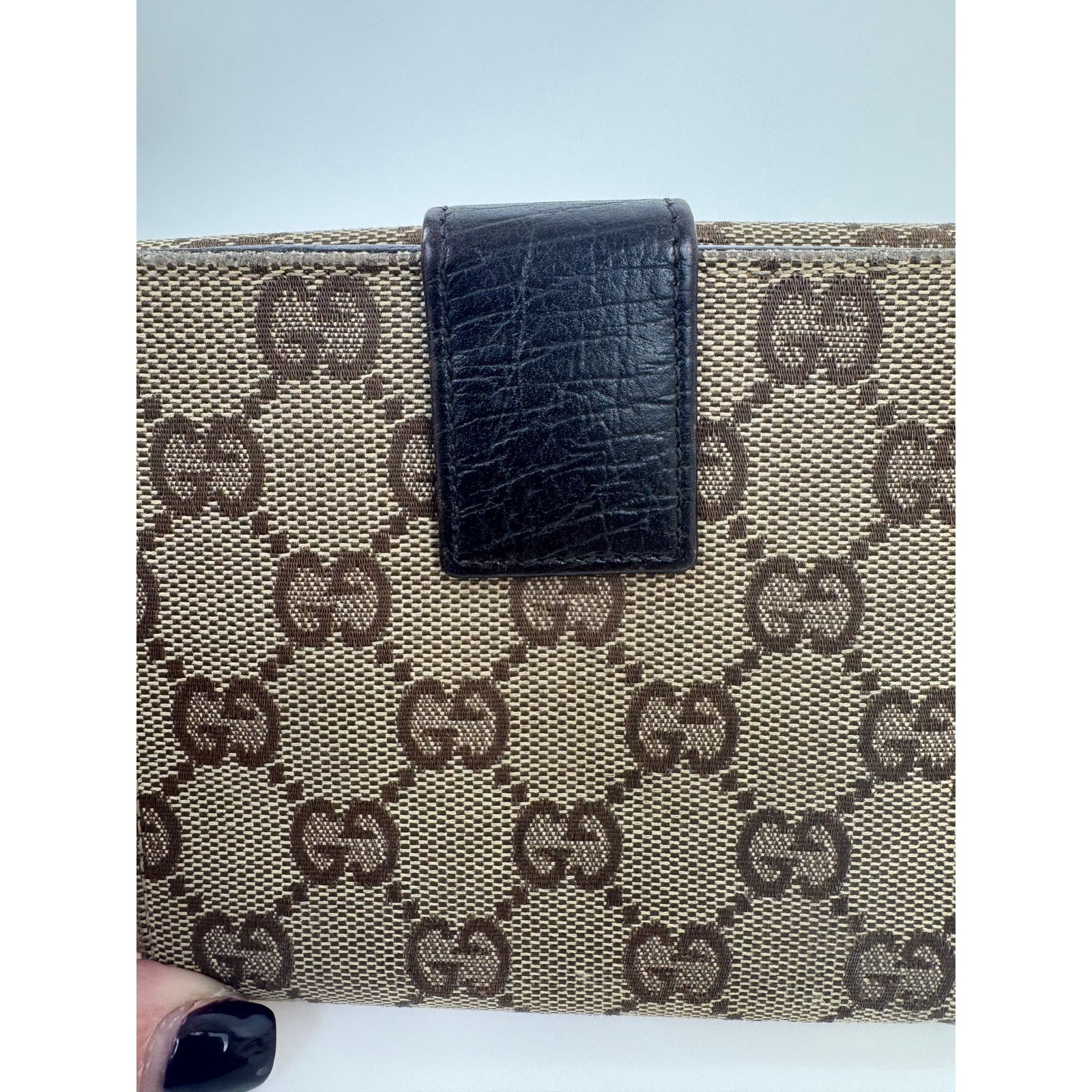 Gucci Gucci GG Neutral Canvas Monogram Web Canvas Compact Wallet Size ONE SIZE - 4 Thumbnail