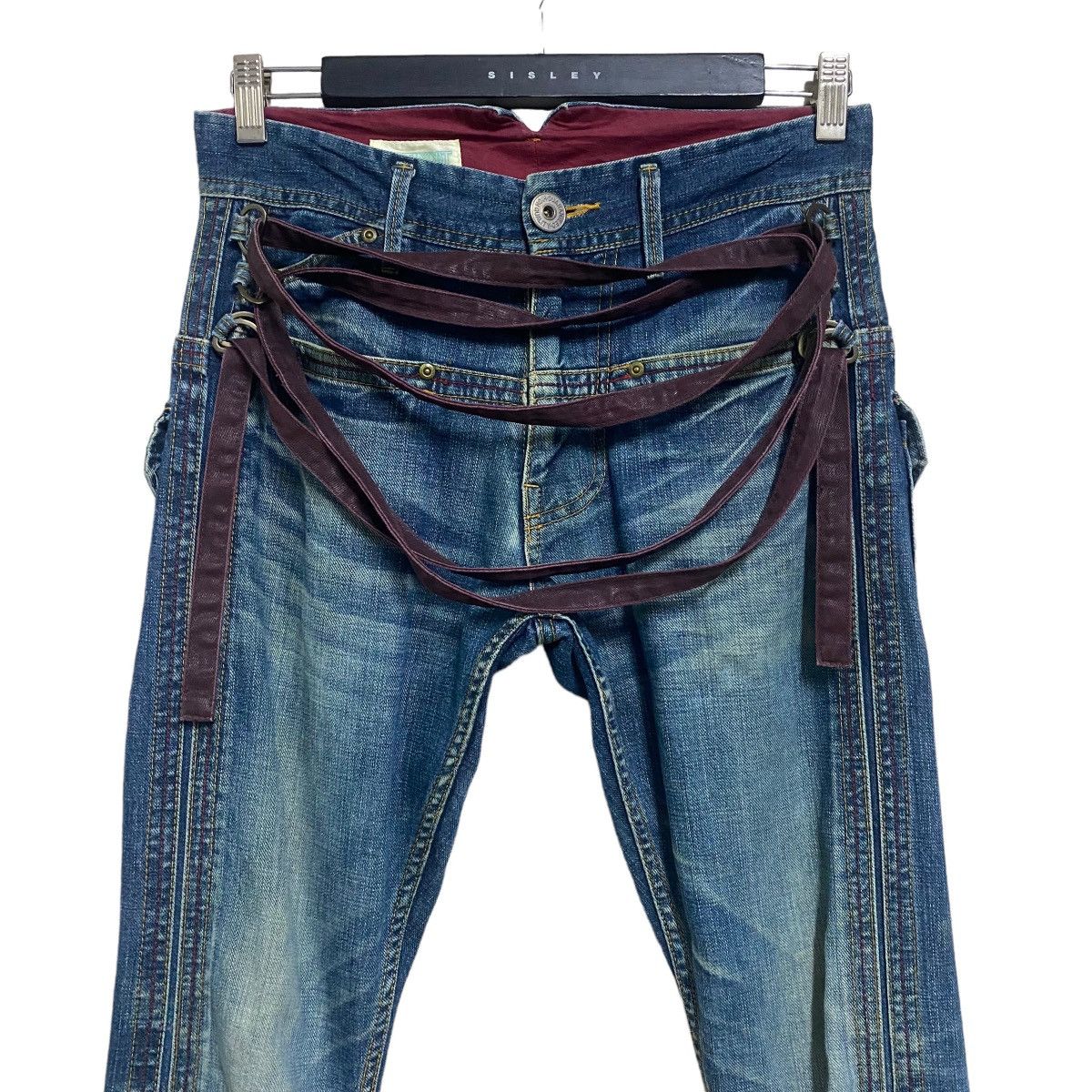 image of Beauty Beast x Seditionaries Distinkt Denim Bondage Skinny Jeans in Blue (Size 29)