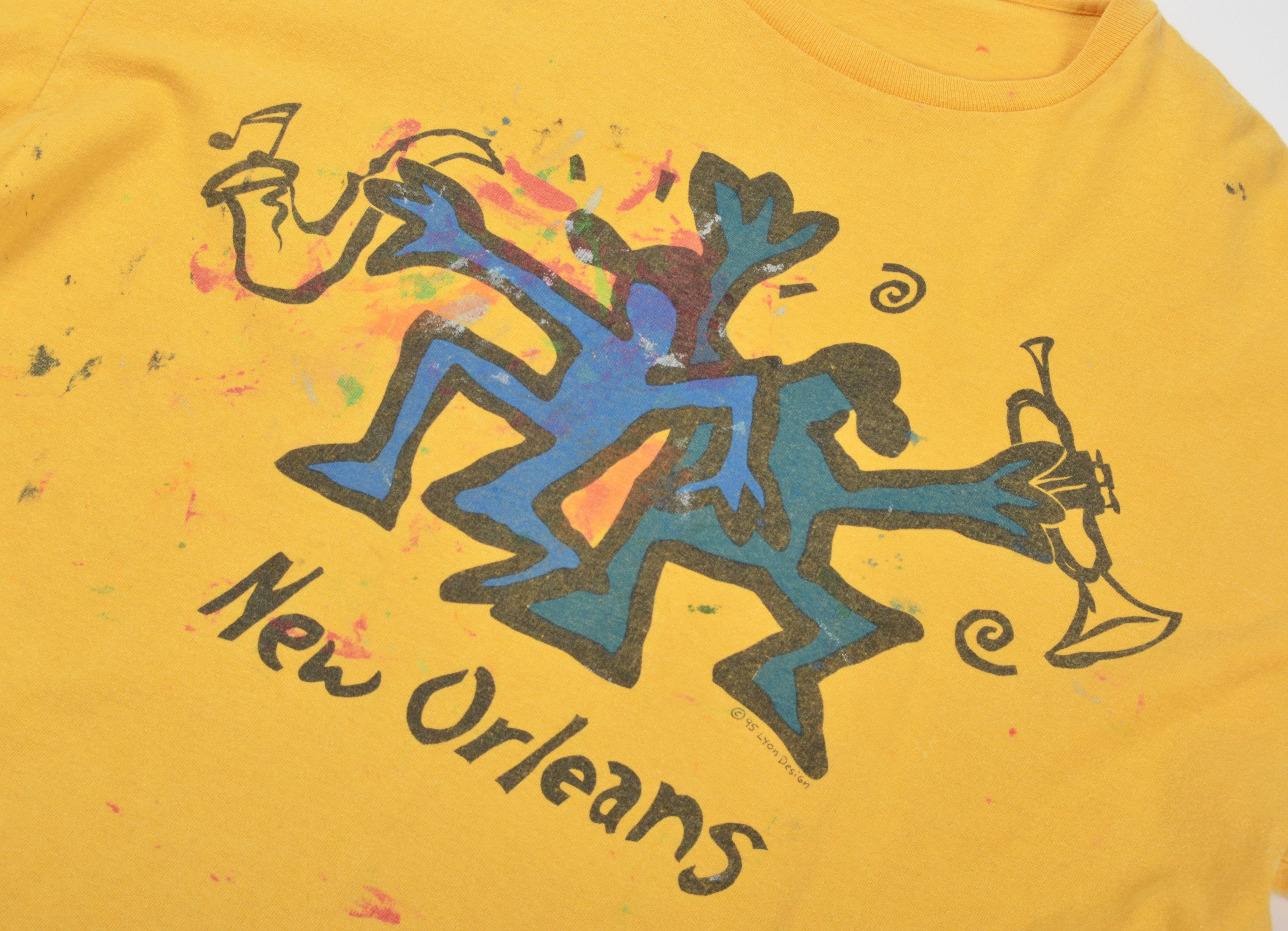 Vintage Lyon Design 1995 Jazz New Orleans Graphic Art Music Tee Size US L / EU 52-54 / 3 - 4 Thumbnail
