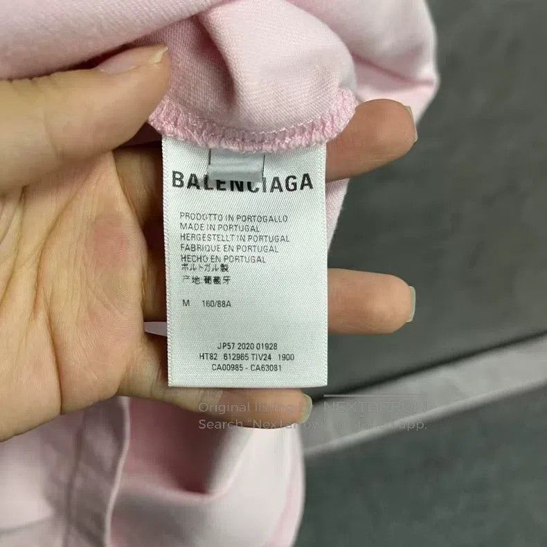 Balenciaga Balenciaga Pink Crew letter print short-sleeve T-shirt Size US M / EU 48-50 / 2 - 4 Thumbnail