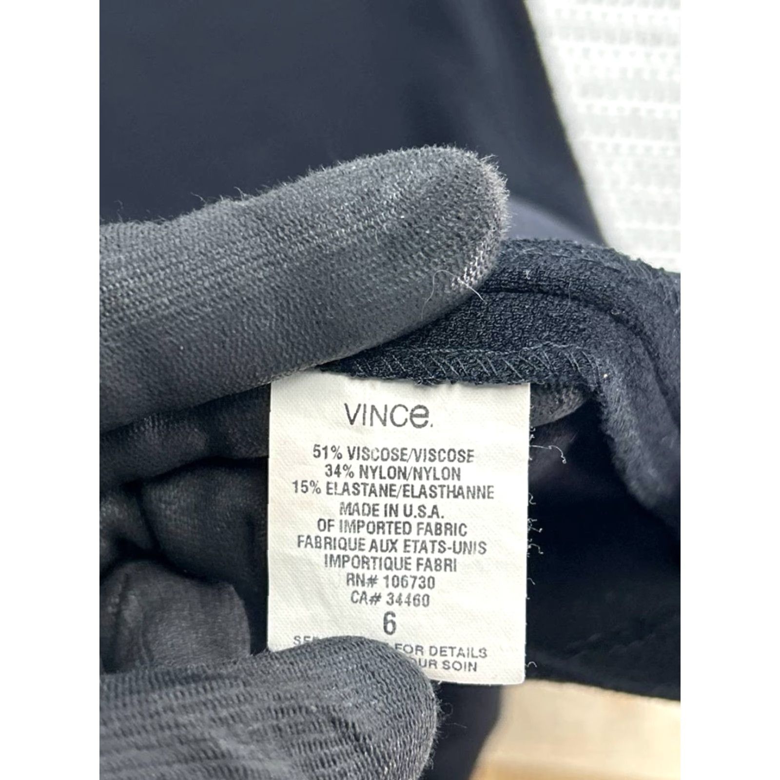 Vince Vince Womens Dress 6 Black Knit Bodycon V-Neck Sleeve-less Party/Cocktail Knee Length Vintage No Size M / US 6-8 / IT 42-44 - 4 Thumbnail
