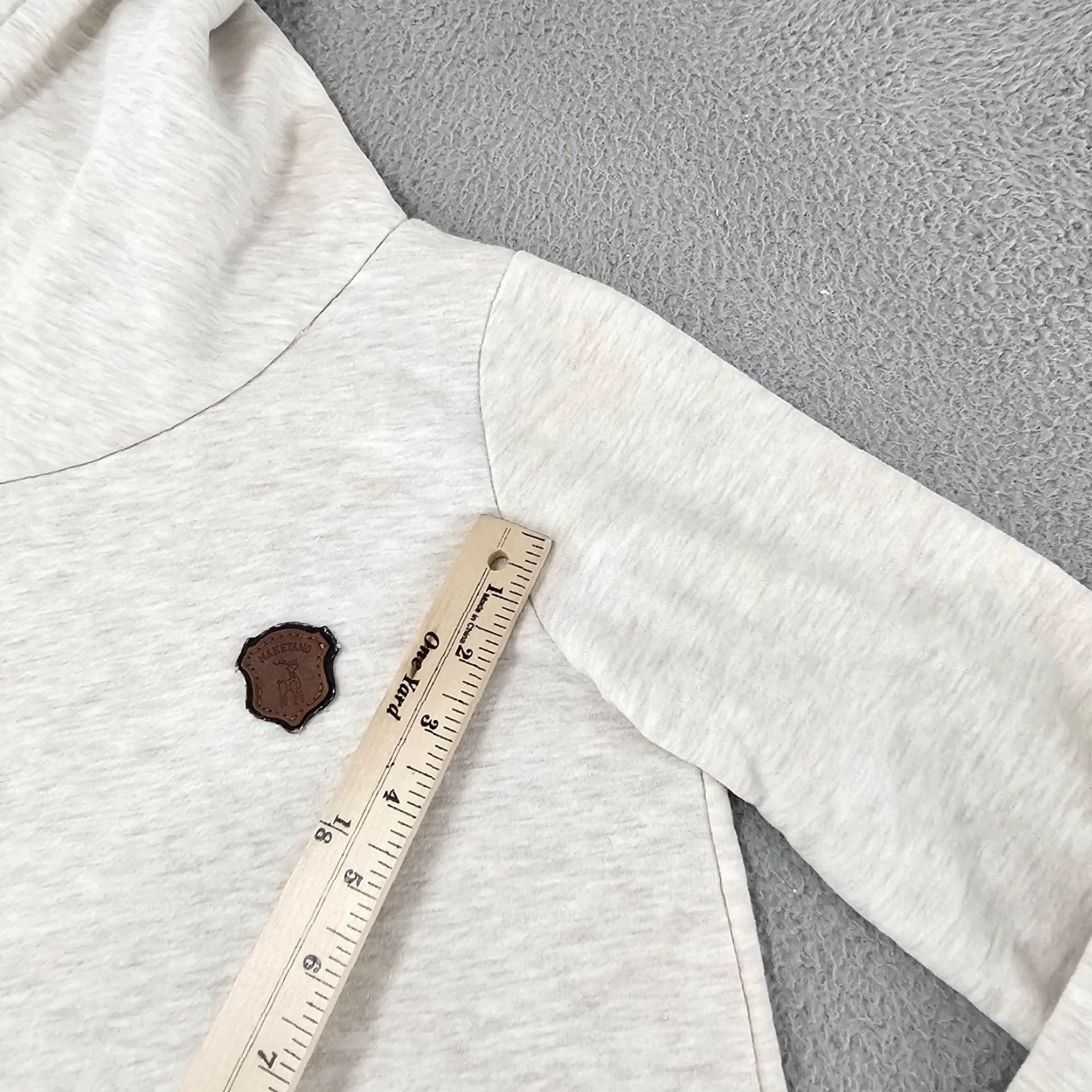 Vintage Naketano Hoodie Womens Small Heather Oatmeal Cowl Neck Pullover Sweater Knit Fleece Pullover Shirt Size S / US 4 / IT 40 - 6 Thumbnail