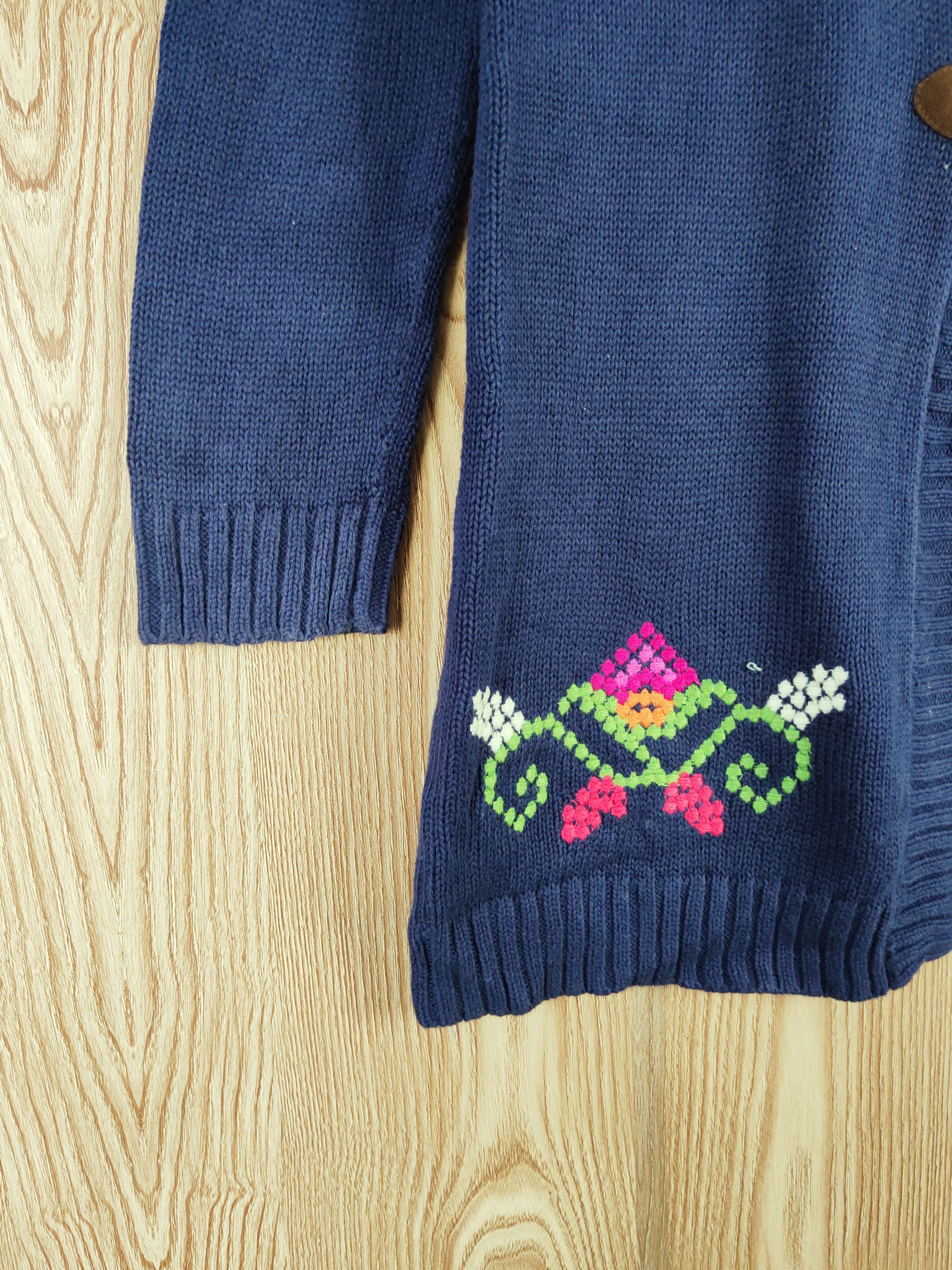Homespun Knitwear × Japanese Brand × Vintage Hanna Anderson Navy Knitwear Cardigan #W873 Size S / US 4 / IT 40 - 4 Thumbnail