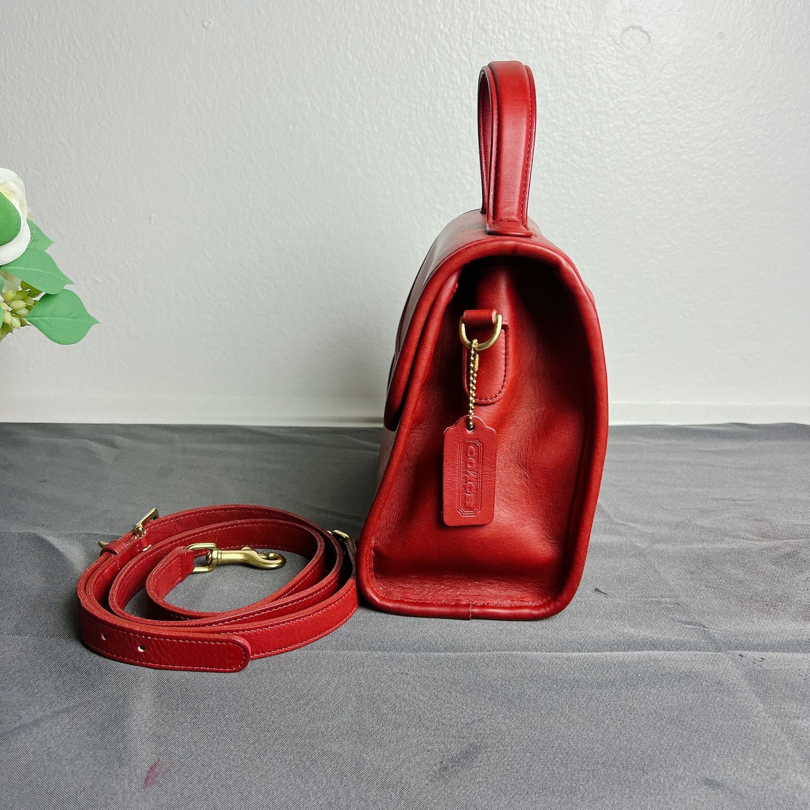 Coach RARE! Coach Vintage Red Manor Top Handle Satchel Bag 9977 Size ONE SIZE - 13 Thumbnail