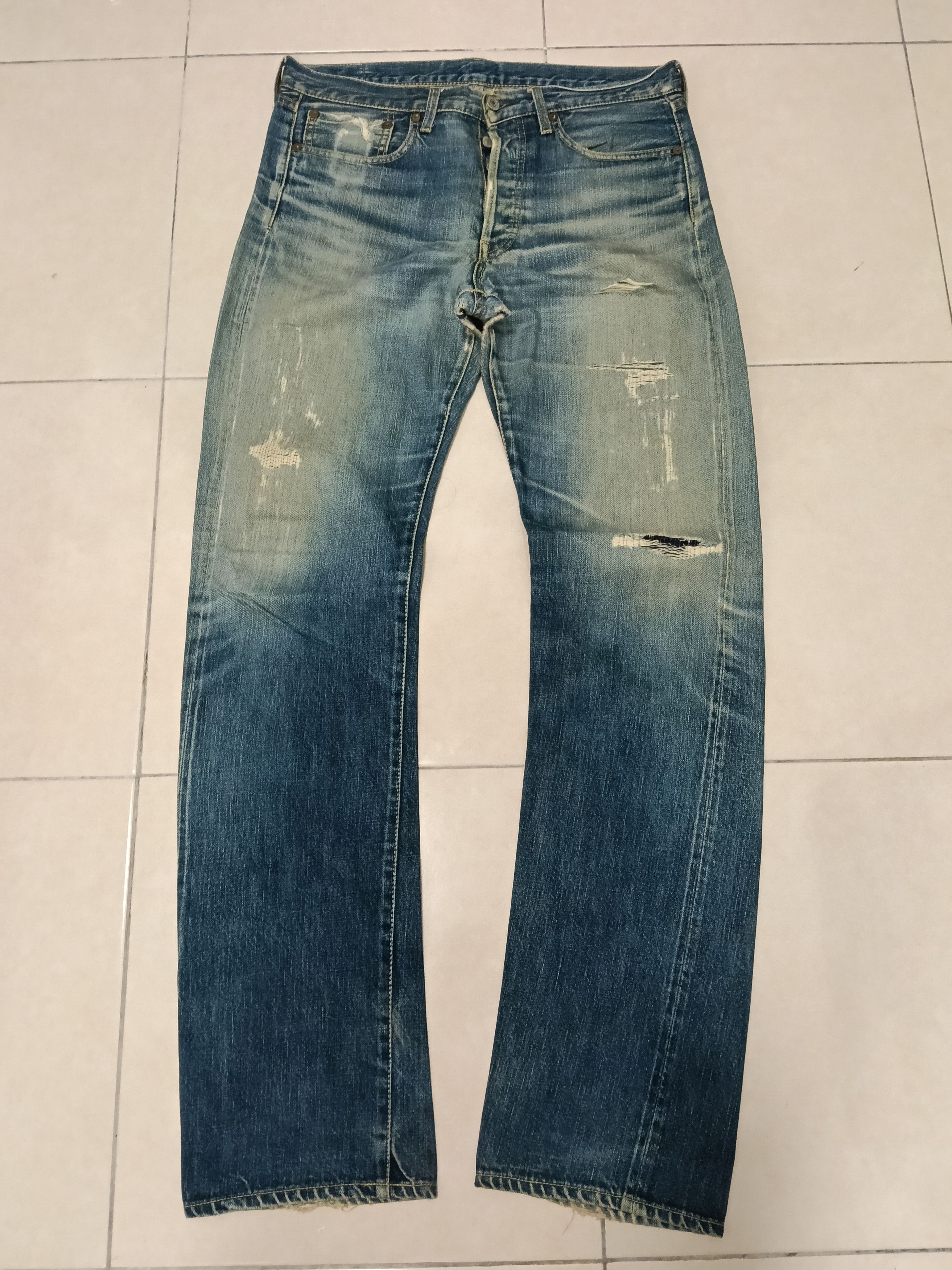 Blue Blue Japan 💥Flared Tabloid News Selvedge Japanese Denim💥💥 Size US 34 / EU 50 - 3 Thumbnail